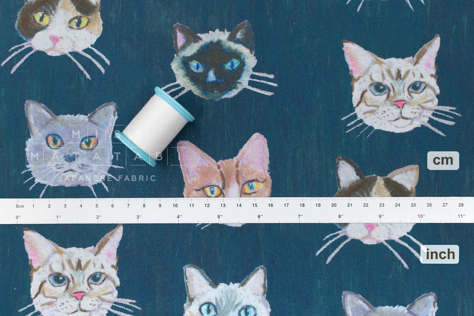 Japanese Fabric Colin Cat - C - 50cm
