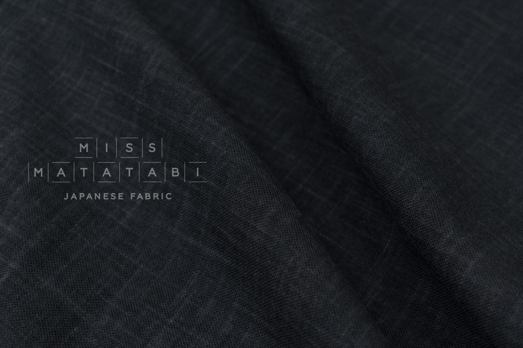 Shokunin Collection Hand-printed Japanese Fabric Solids - charcoal - 50cm