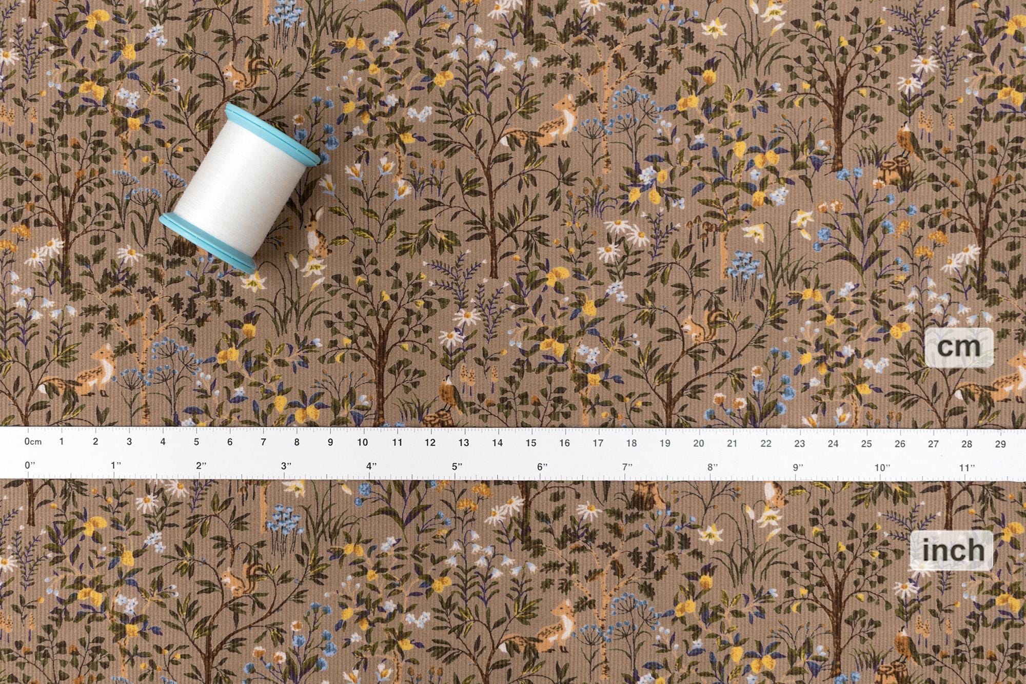 Japanese Fabric Corduroy Into the Woods - B - 50cm