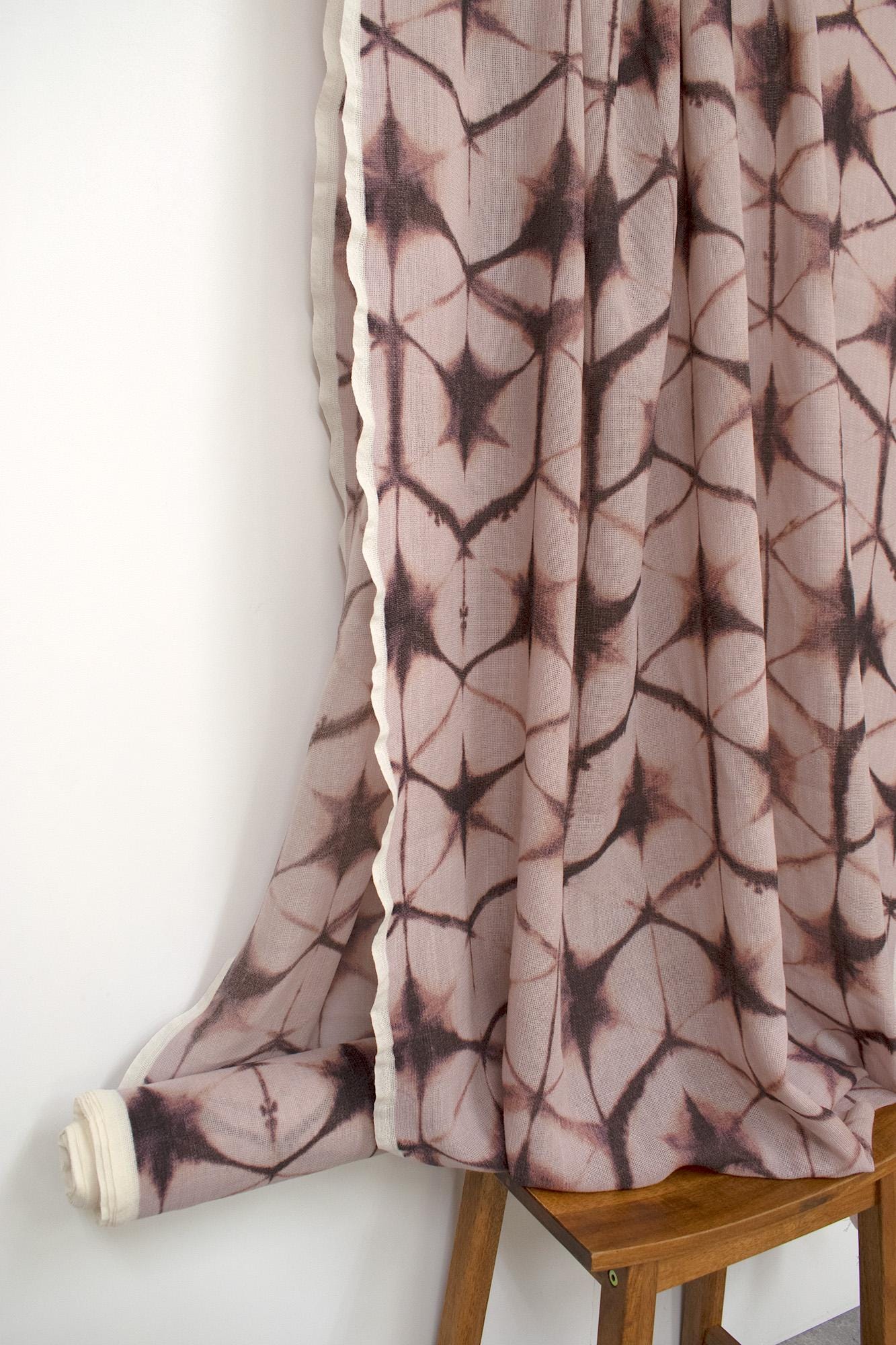 Japanese Fabric Wool Gauze Shibori Murazome - D - 50cm