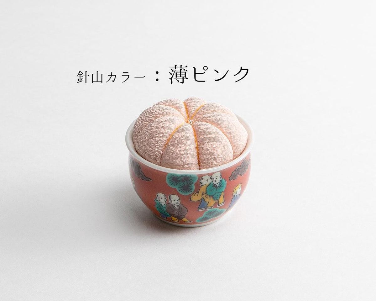 Japanese Hiro Kutani Ware Pincushion - apricot round