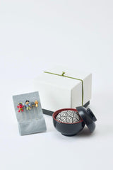 Japanese Hiro Urushi Lacquer Issun-boshi Pincushion and Sewing Pins Set