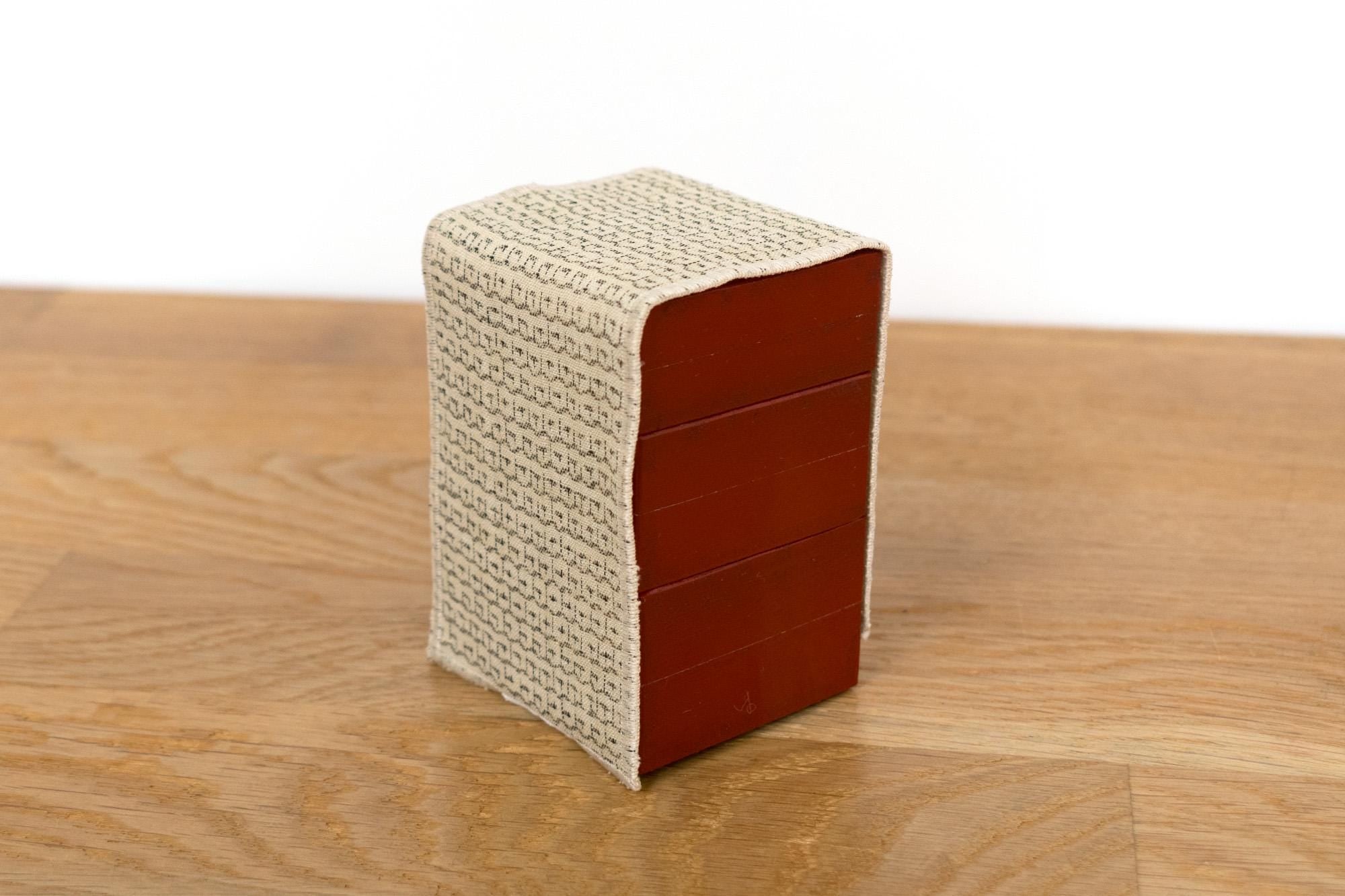 Japanese Hiro Three-tiered Sewing Box Kanazawa Urushi Lacquer - vermillion red