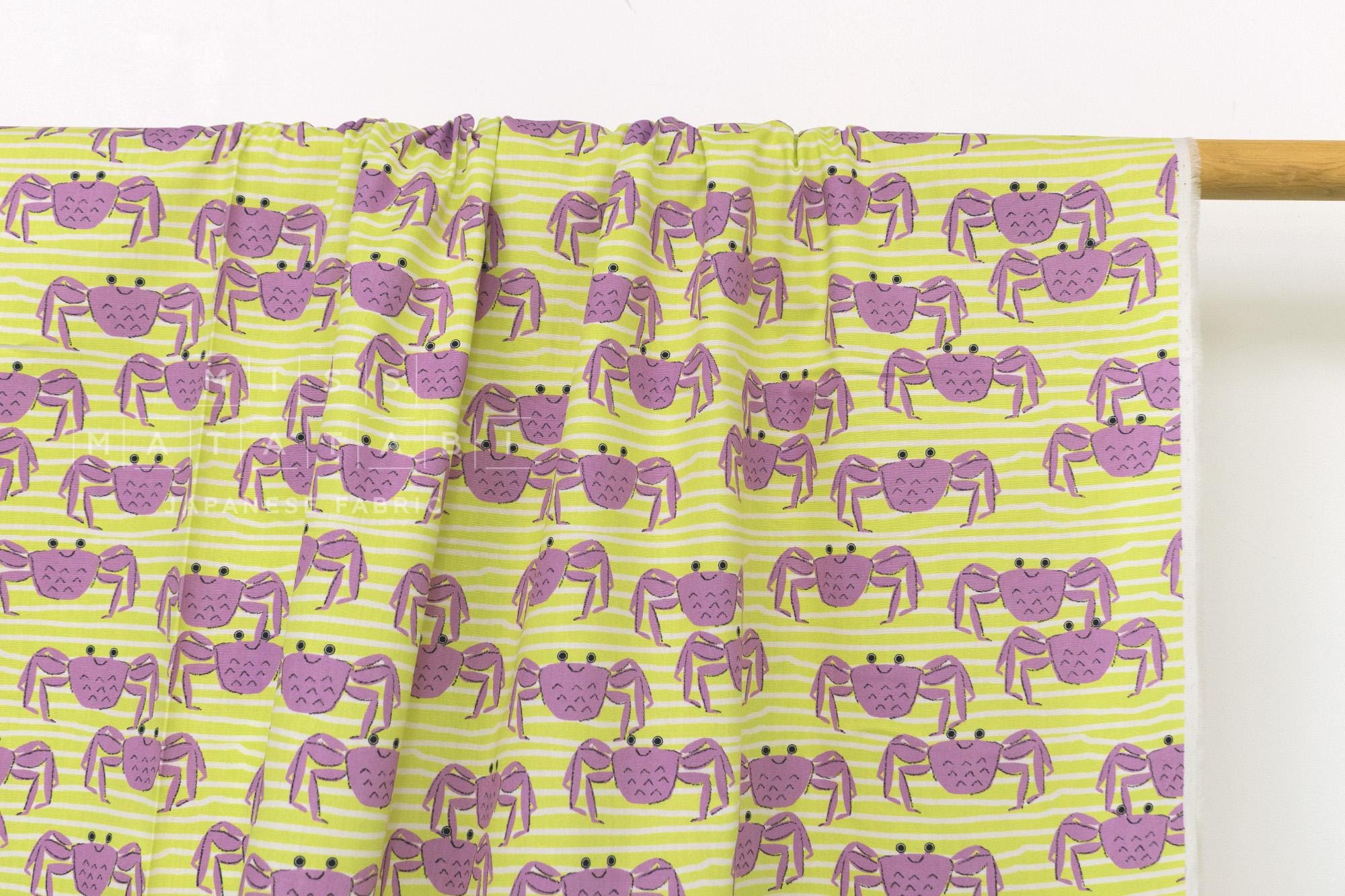 DEADSTOCK Japanese Fabric Sevenberry Crabs - 50cm