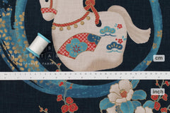Shokunin Collection Hand-printed Japanese Fabric Panel Year of the Horse - 50cm