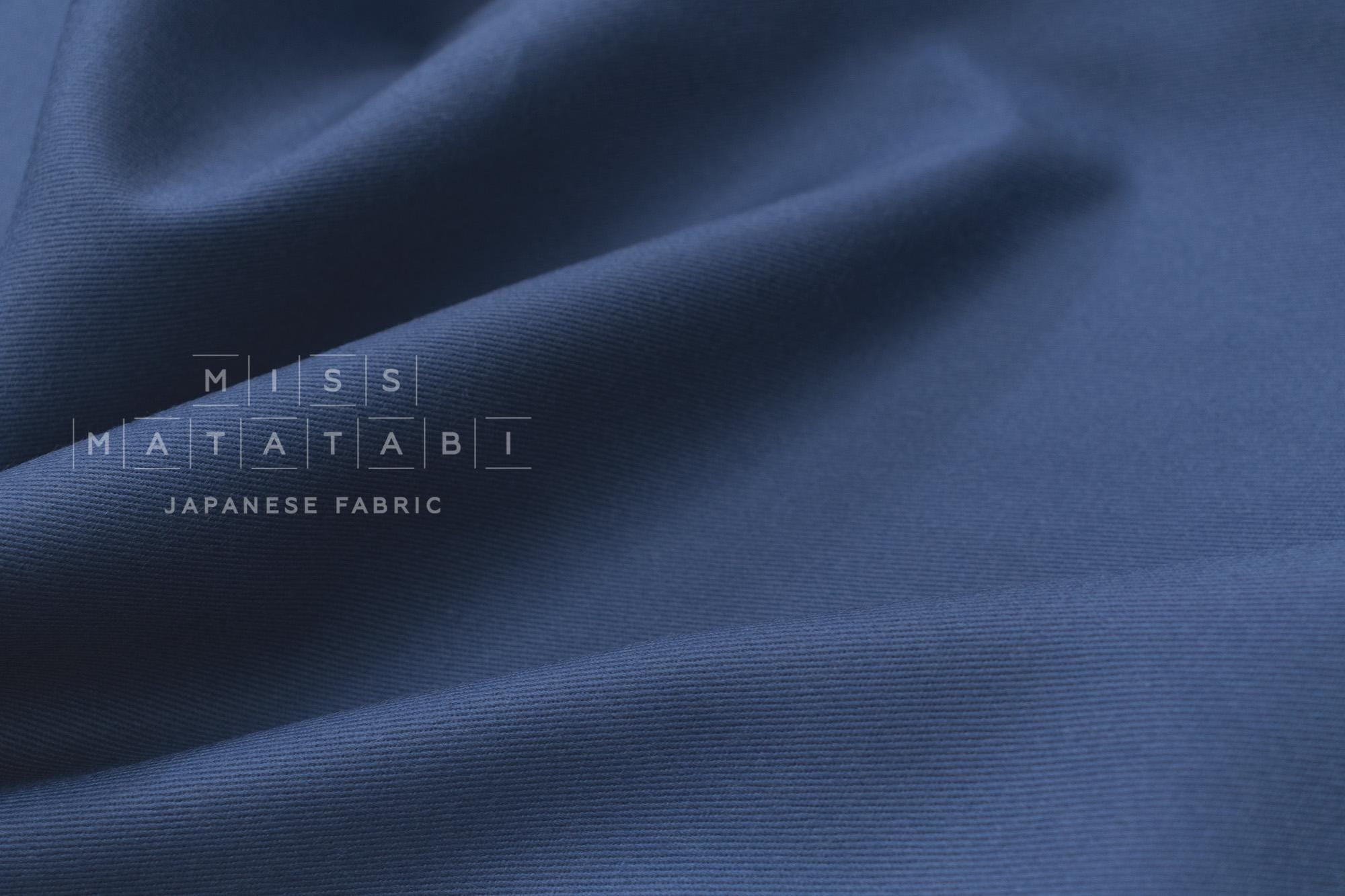 DEADSTOCK Japanese Fabric Rayon Blend Twill - blue - 50cm