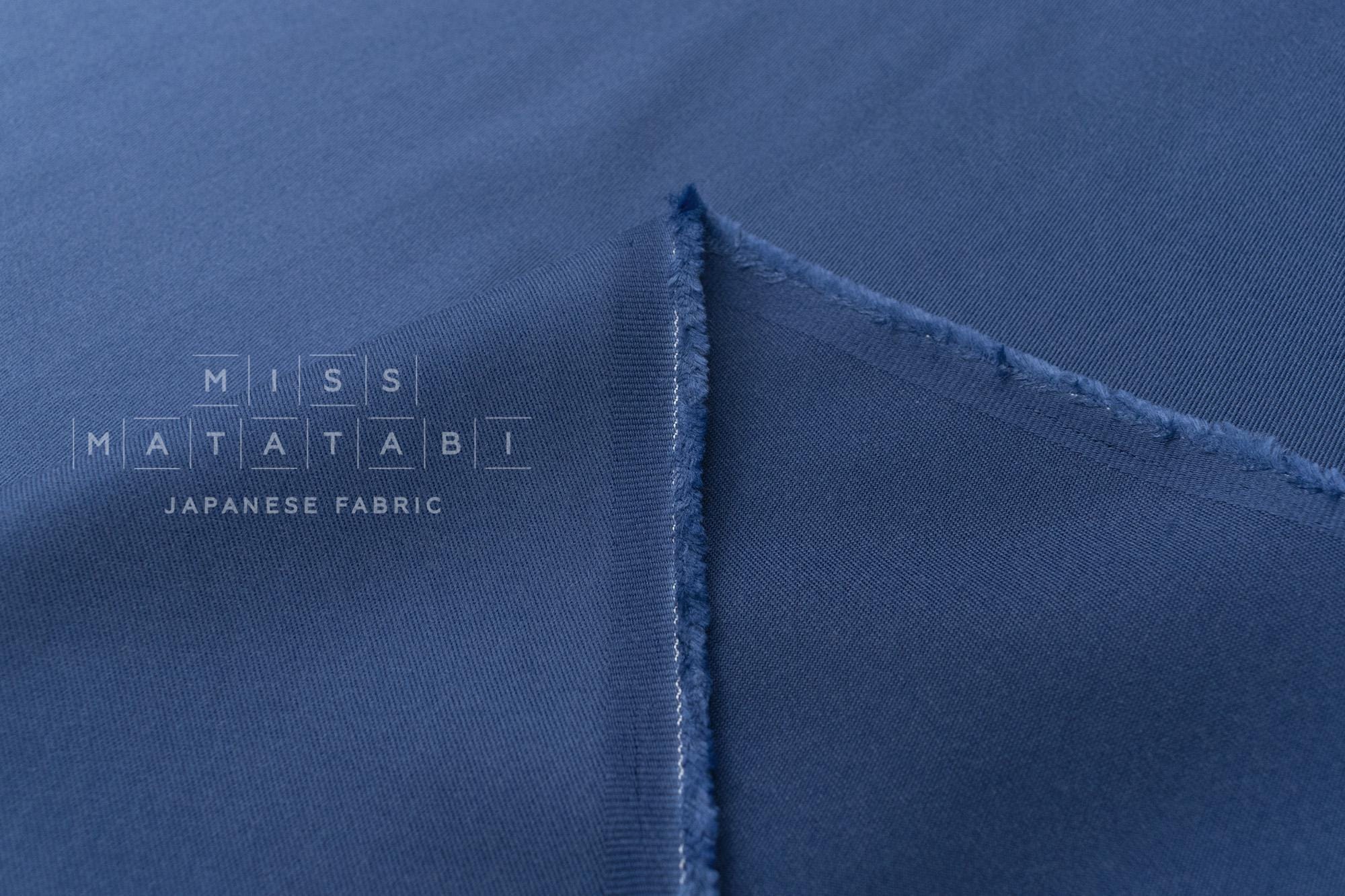 DEADSTOCK Japanese Fabric Rayon Blend Twill - blue - 50cm