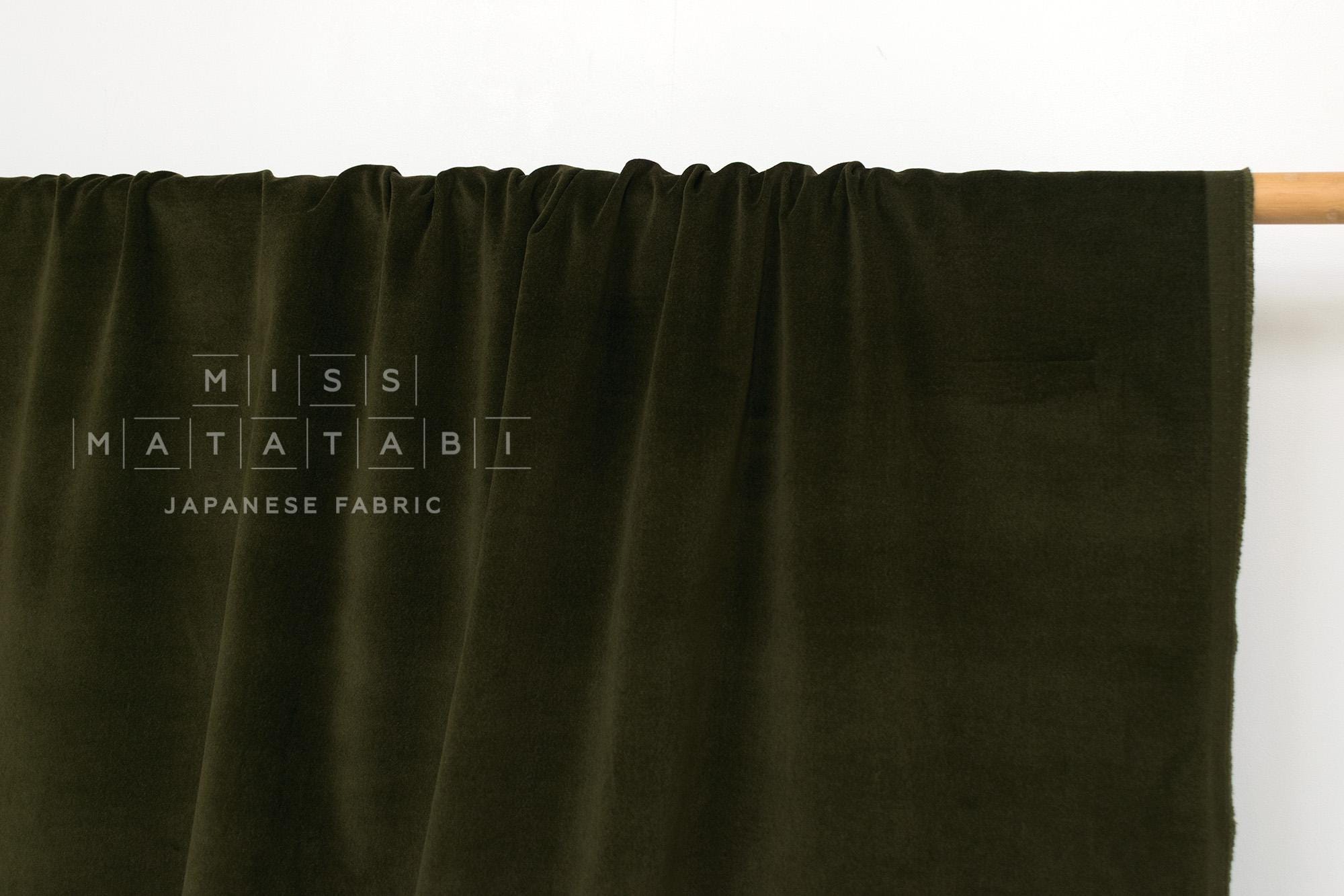 DEADSTOCK Japanese Fabric Velveteen - forest green - 50cm