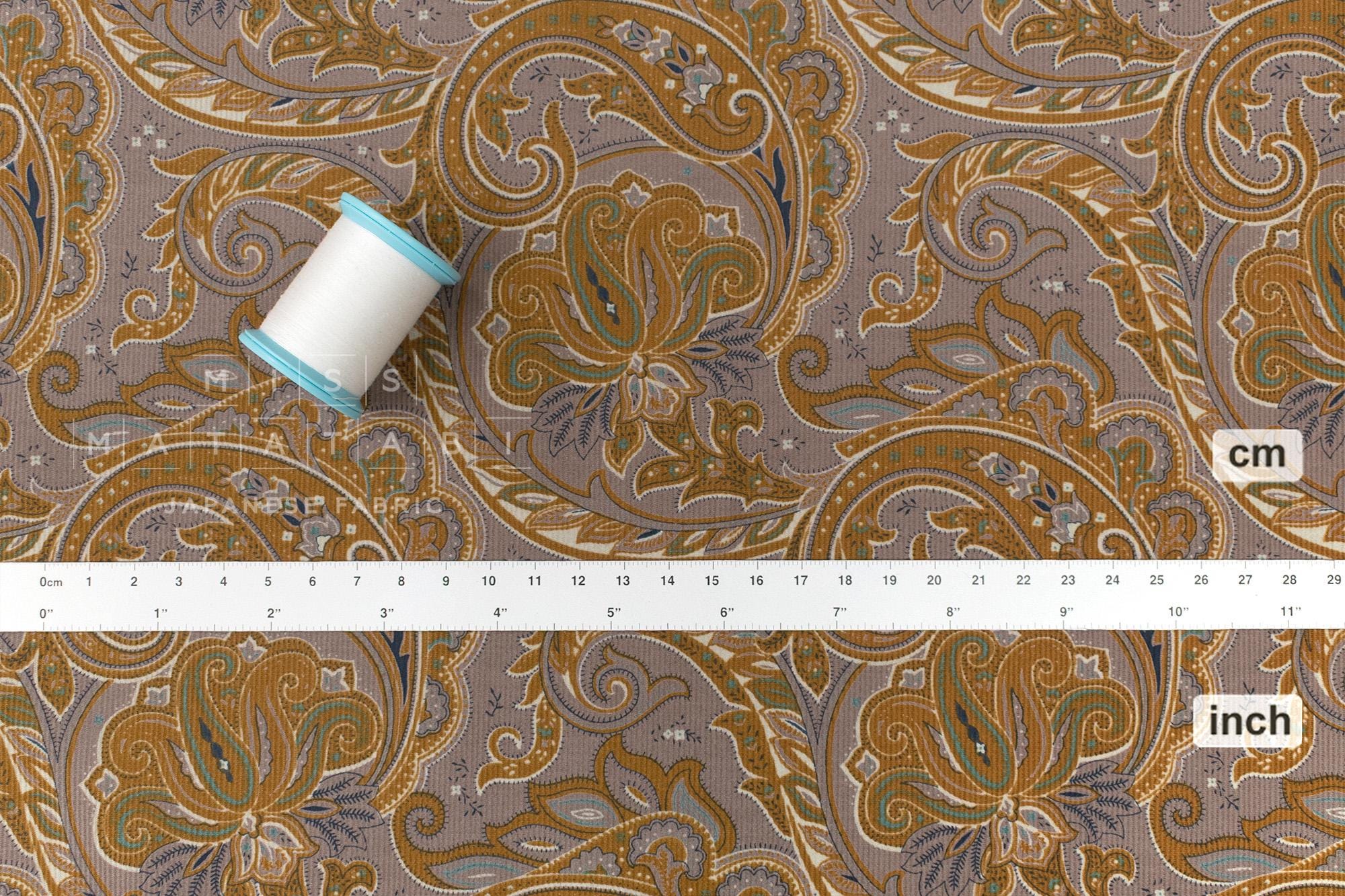 Japanese Fabric Corduroy Paisley - B - 50cm