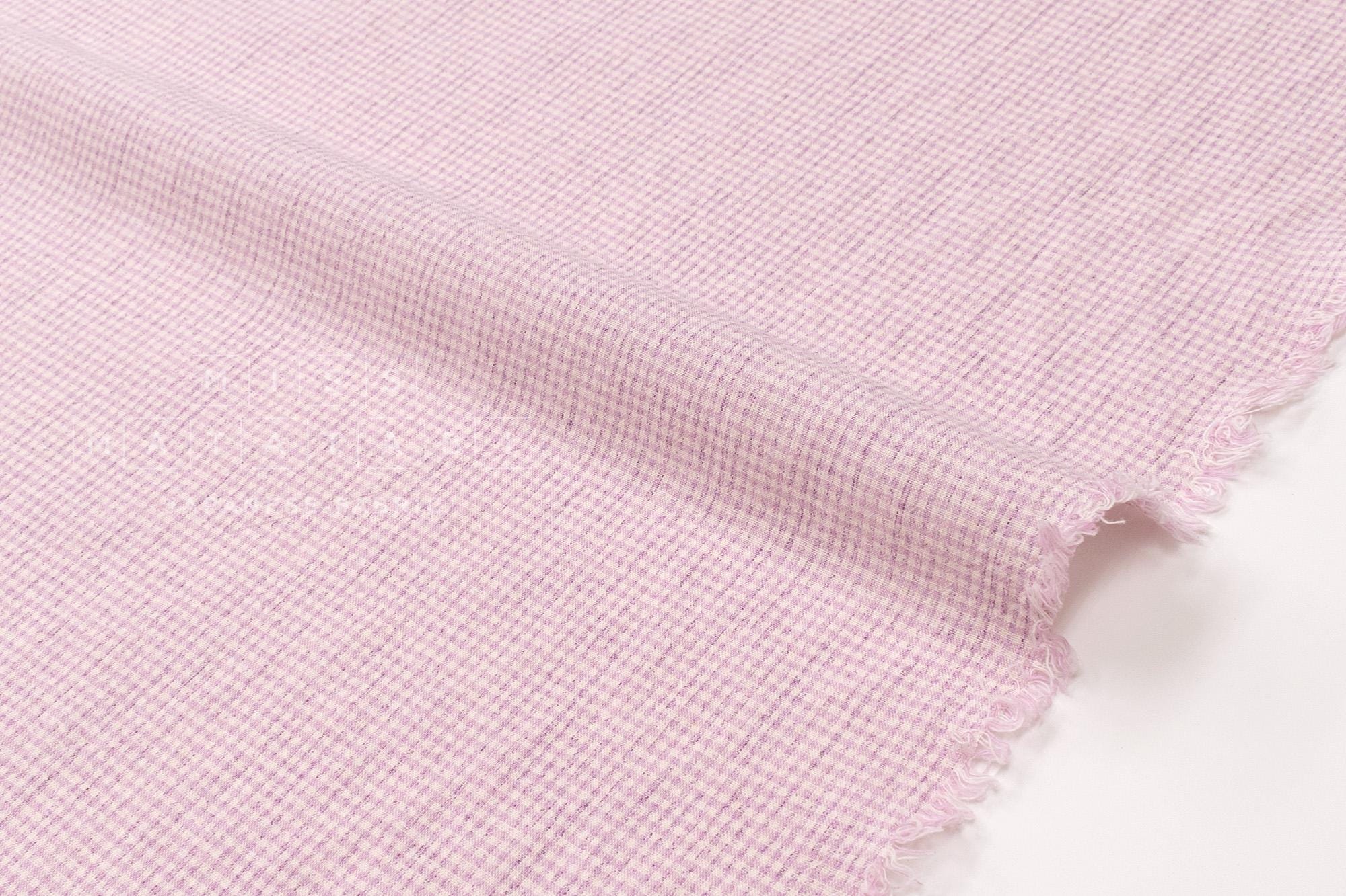 DEADSTOCK Japanese Fabric Yarn Dyed Tiny Gingham - lilac - 50cm