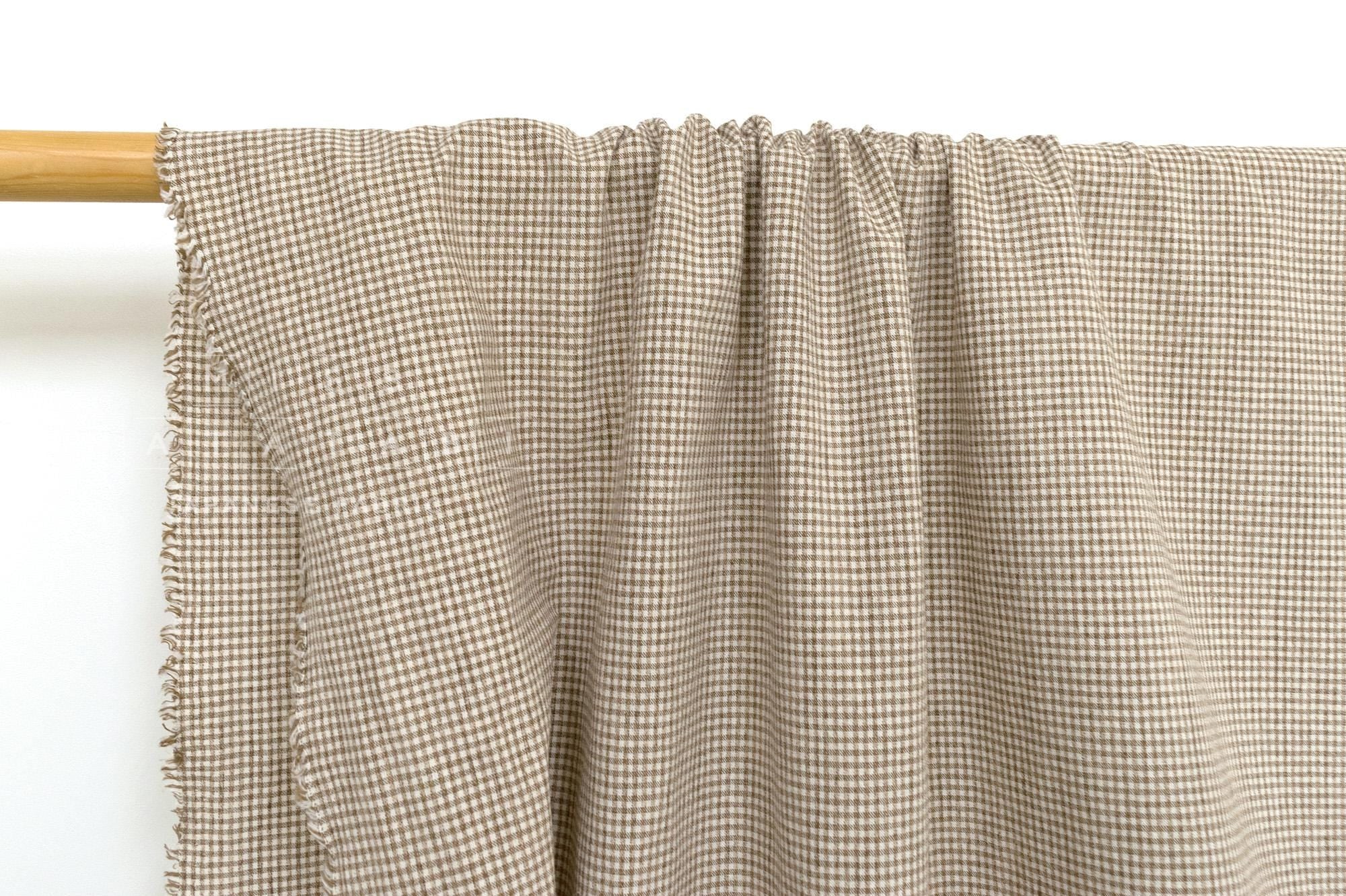 DEADSTOCK Japanese Fabric Yarn Dyed Tiny Gingham - mocha - 50cm