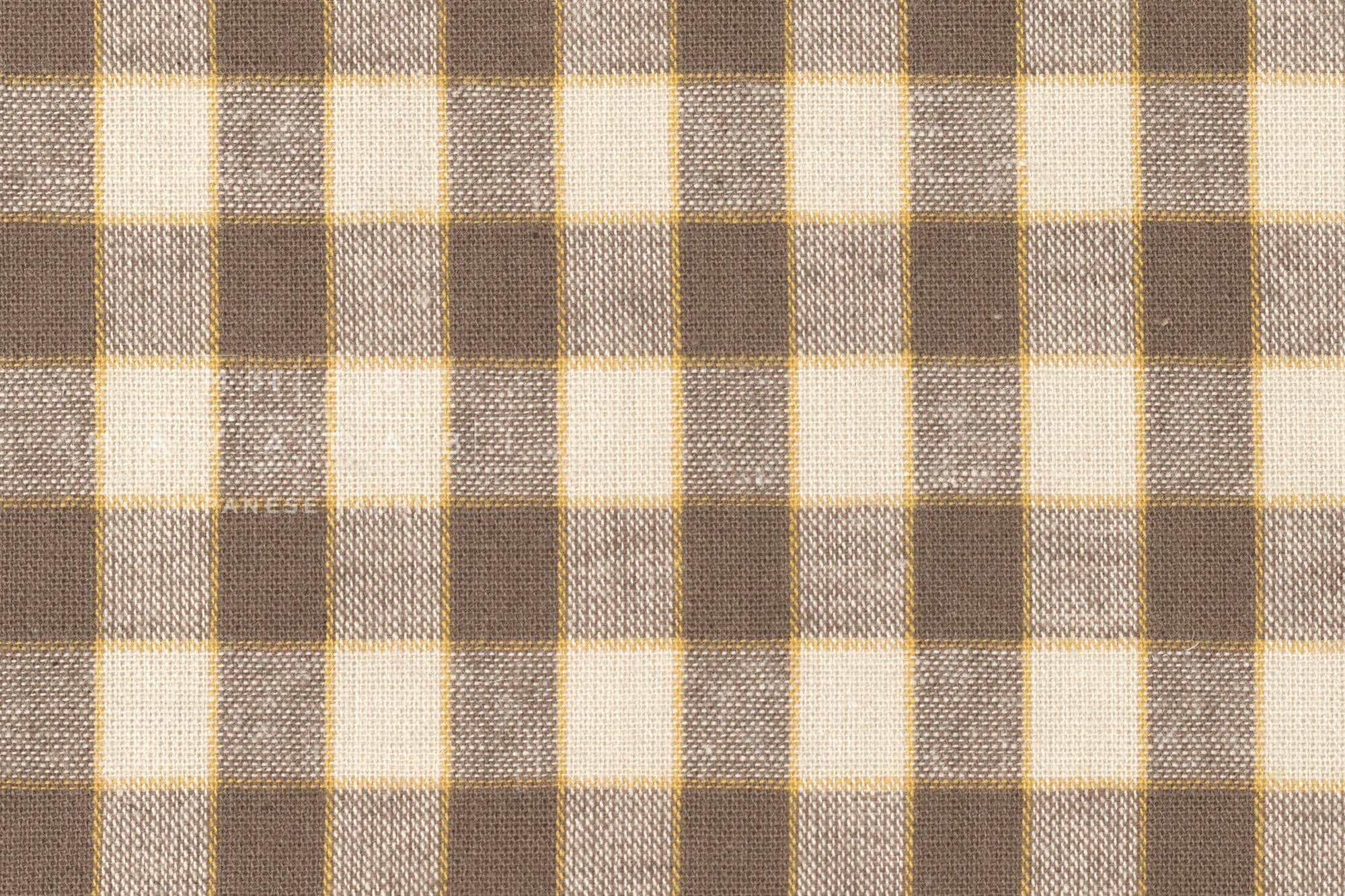 DEADSTOCK Japanese Fabric Yarn Dyed Check - brown - 50cm