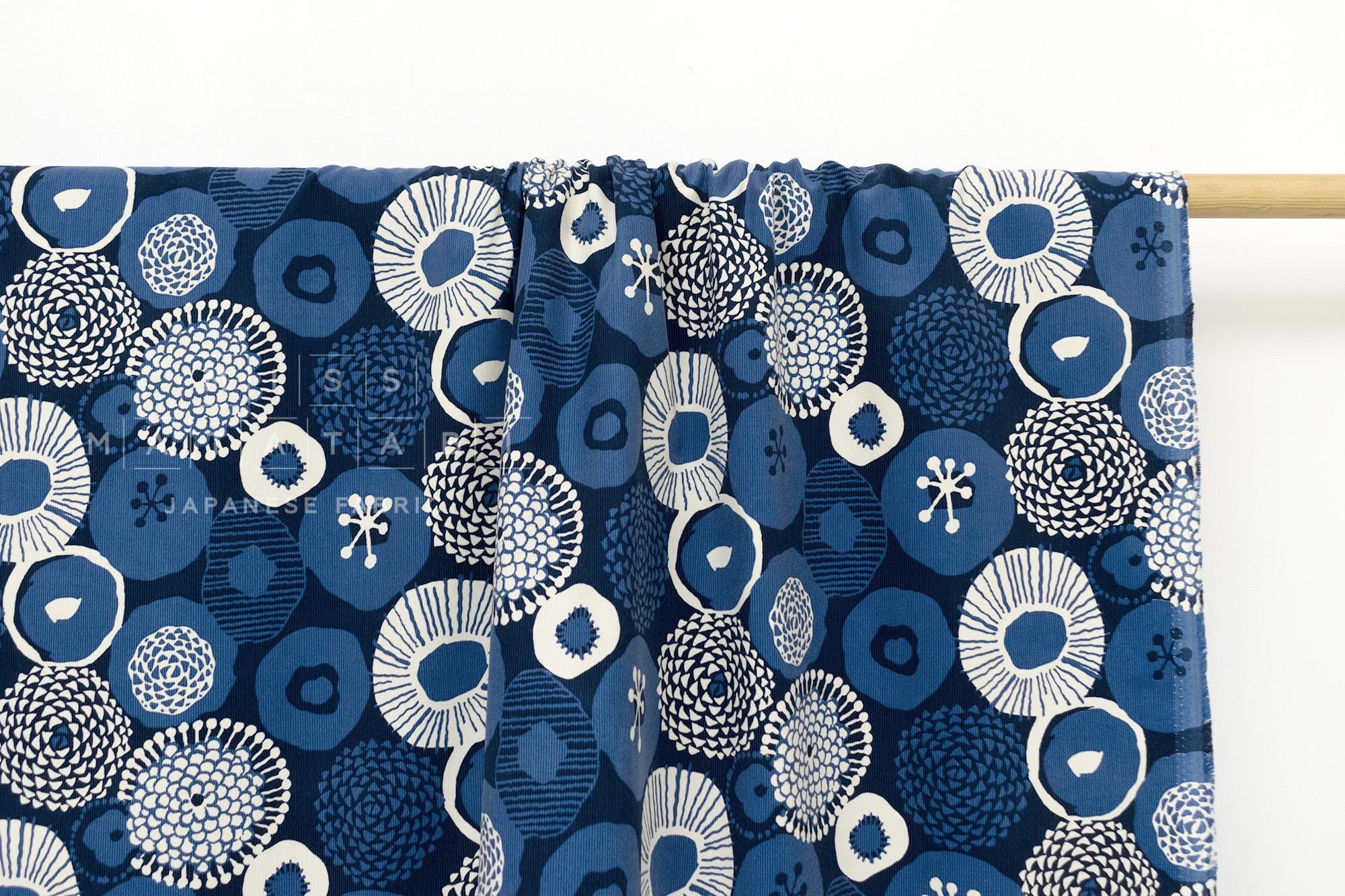 Japanese Fabric Corduroy Lotus - C - 50cm