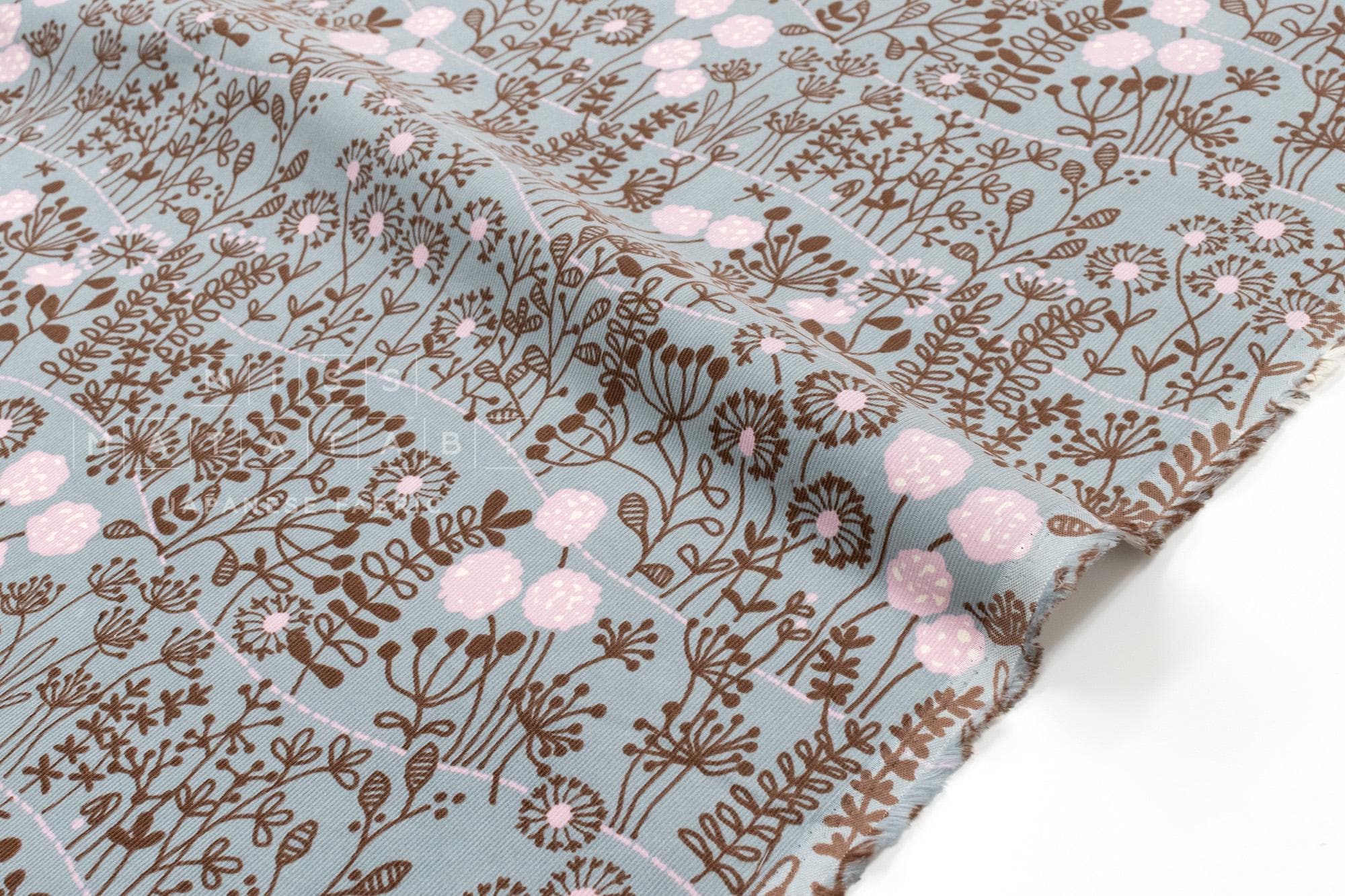 Japanese Fabric Corduroy Zasso Hana - D - 50cm
