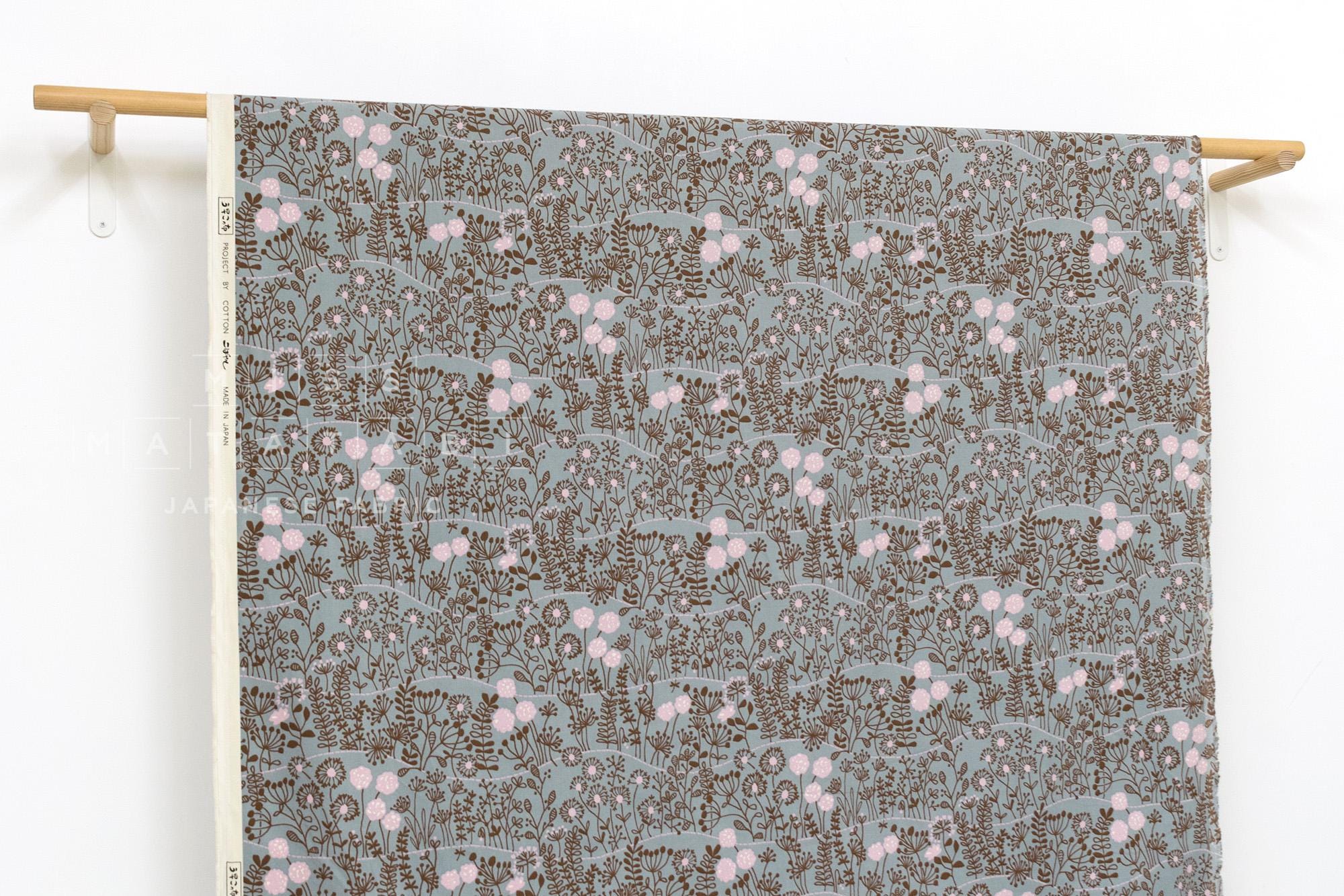 Japanese Fabric Corduroy Zasso Hana - D - 50cm