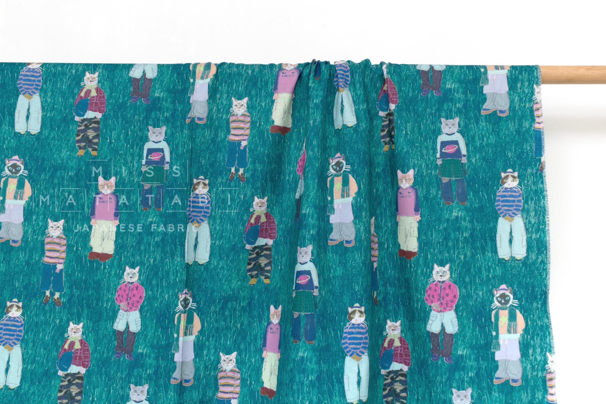 Japanese Fabric Neco Cat - E - 50cm