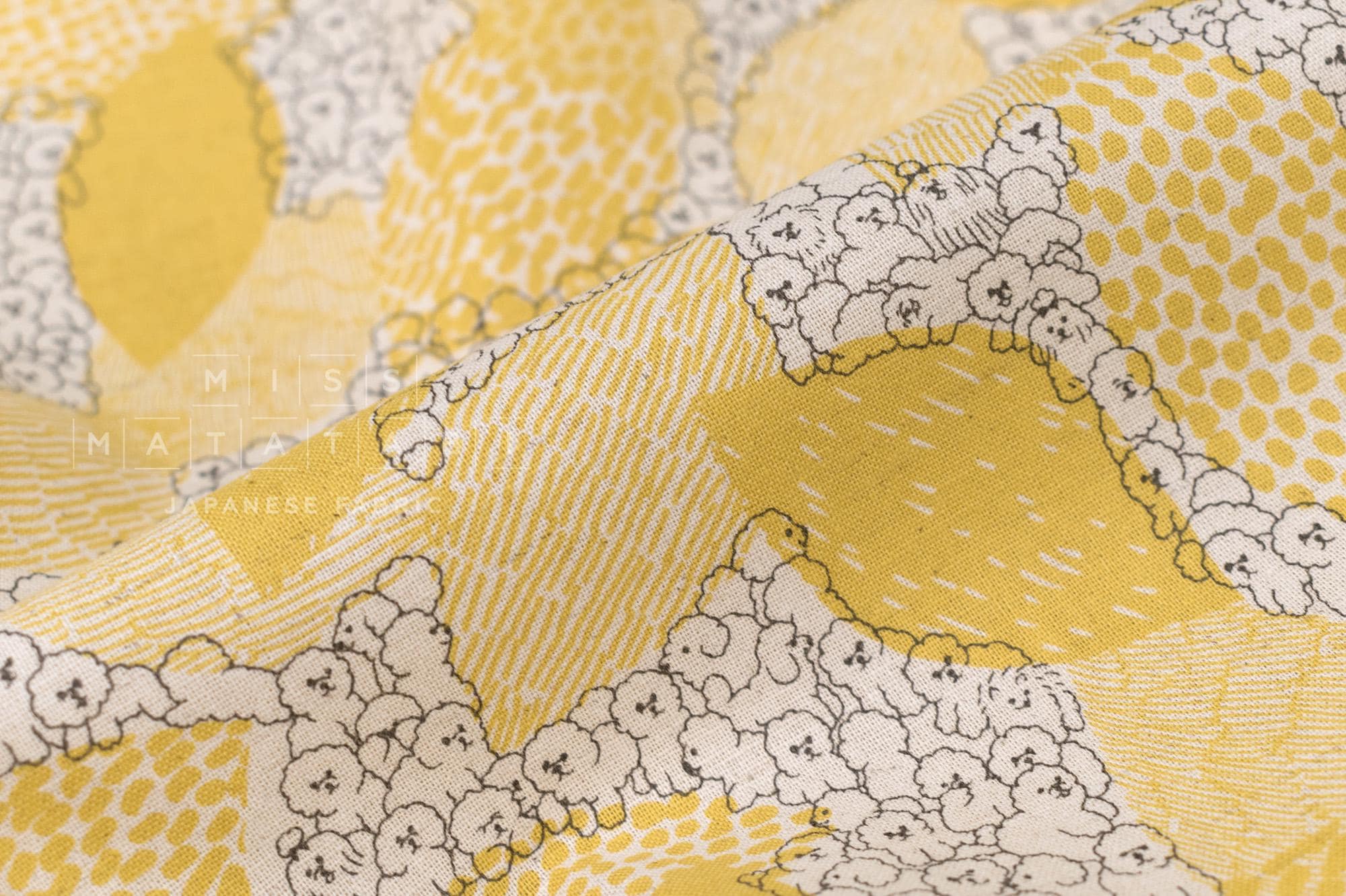 Japanese Fabric Bichon Frise - A - 50cm