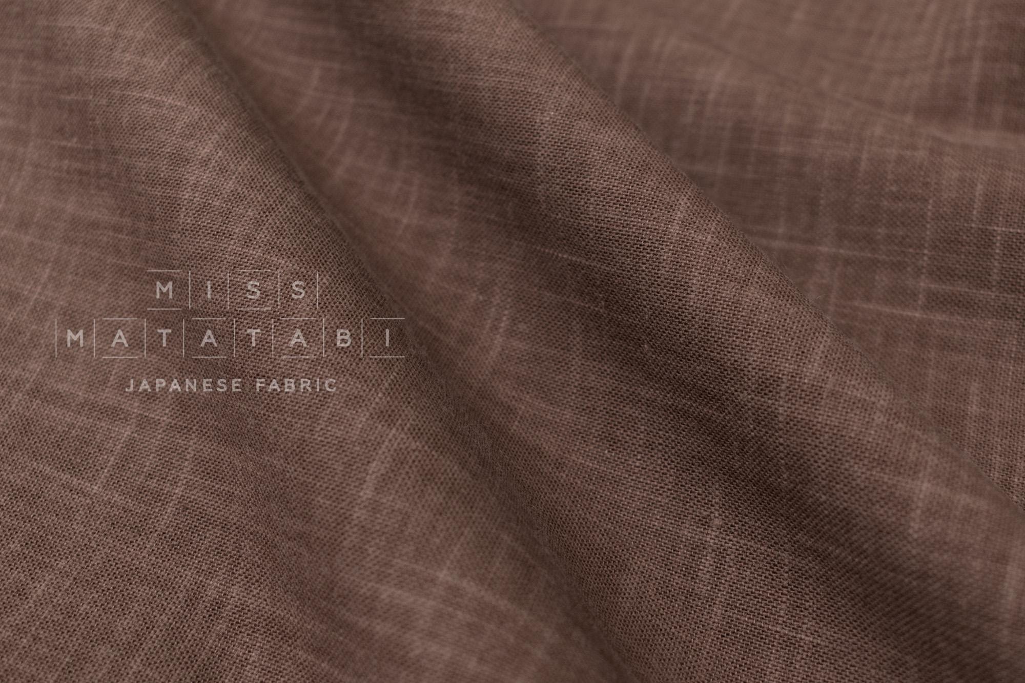 Shokunin Collection Hand-printed Japanese Fabric Solids - chocolate - 50cm