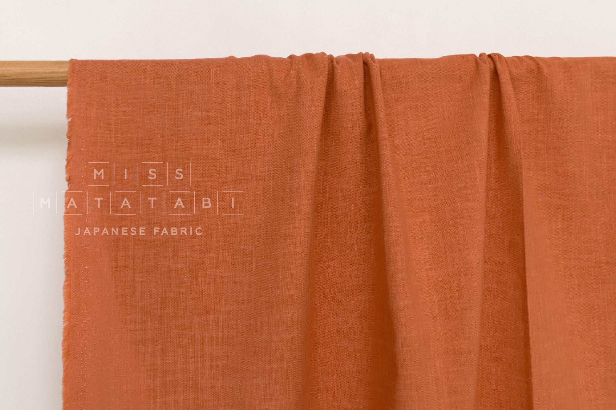 Shokunin Collection Hand-printed Japanese Fabric Solids - orange - 50cm