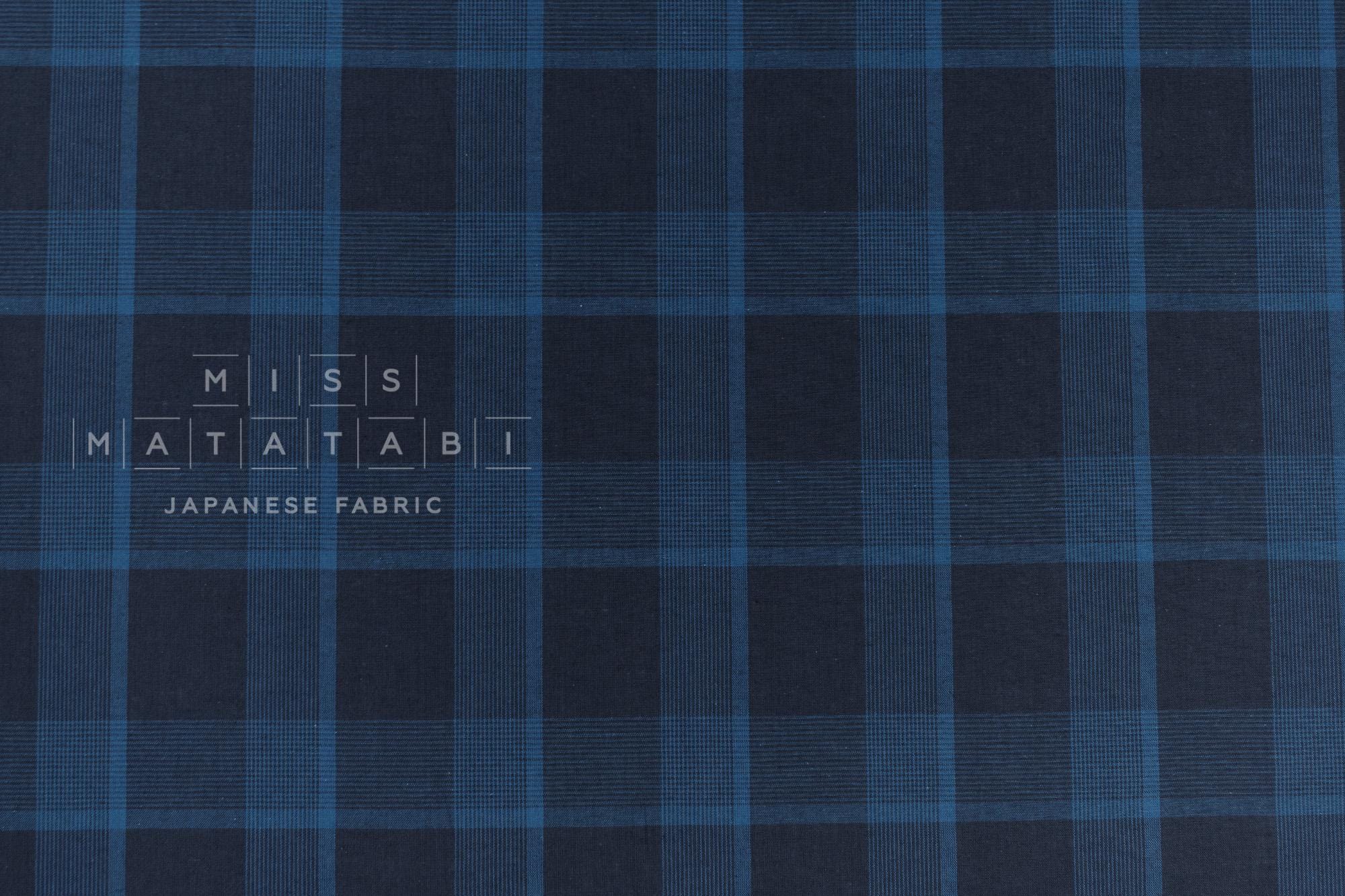 DEADSTOCK Japanese Fabric Yarn Dyed Check - blue - 50cm