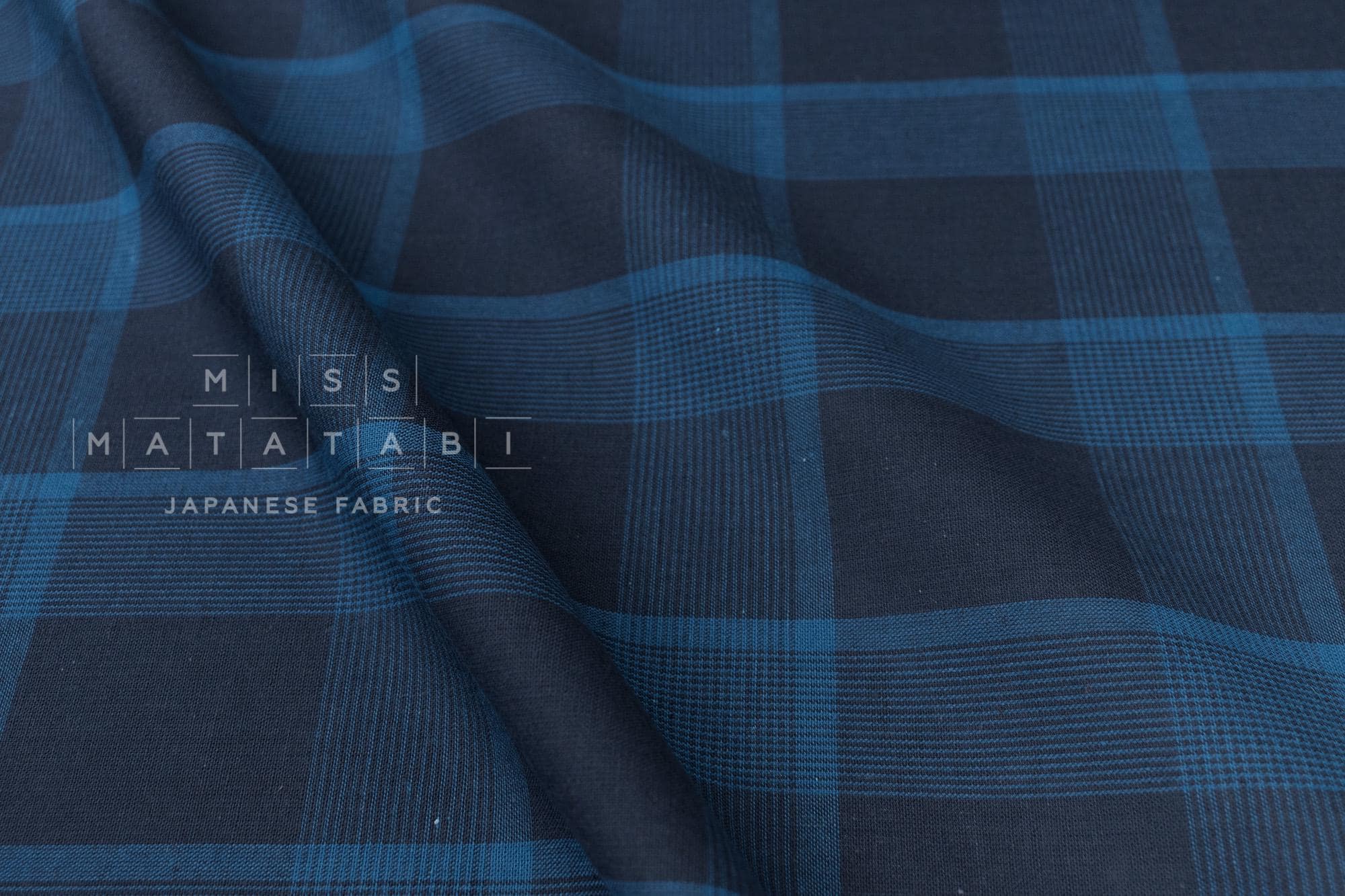 DEADSTOCK Japanese Fabric Yarn Dyed Check - blue - 50cm