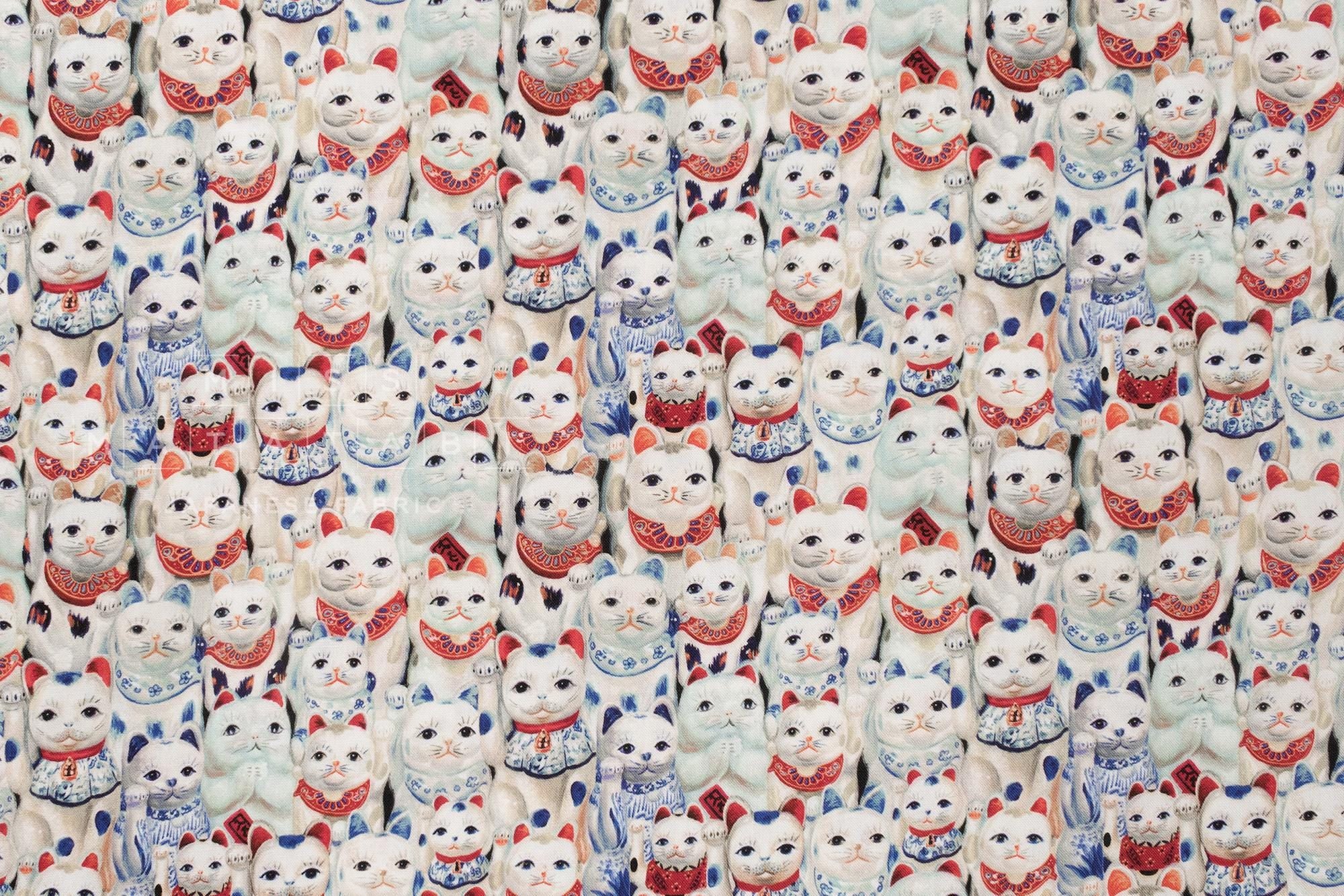 Japanese Fabric Maneki Neko Lucky Cat - 50cm