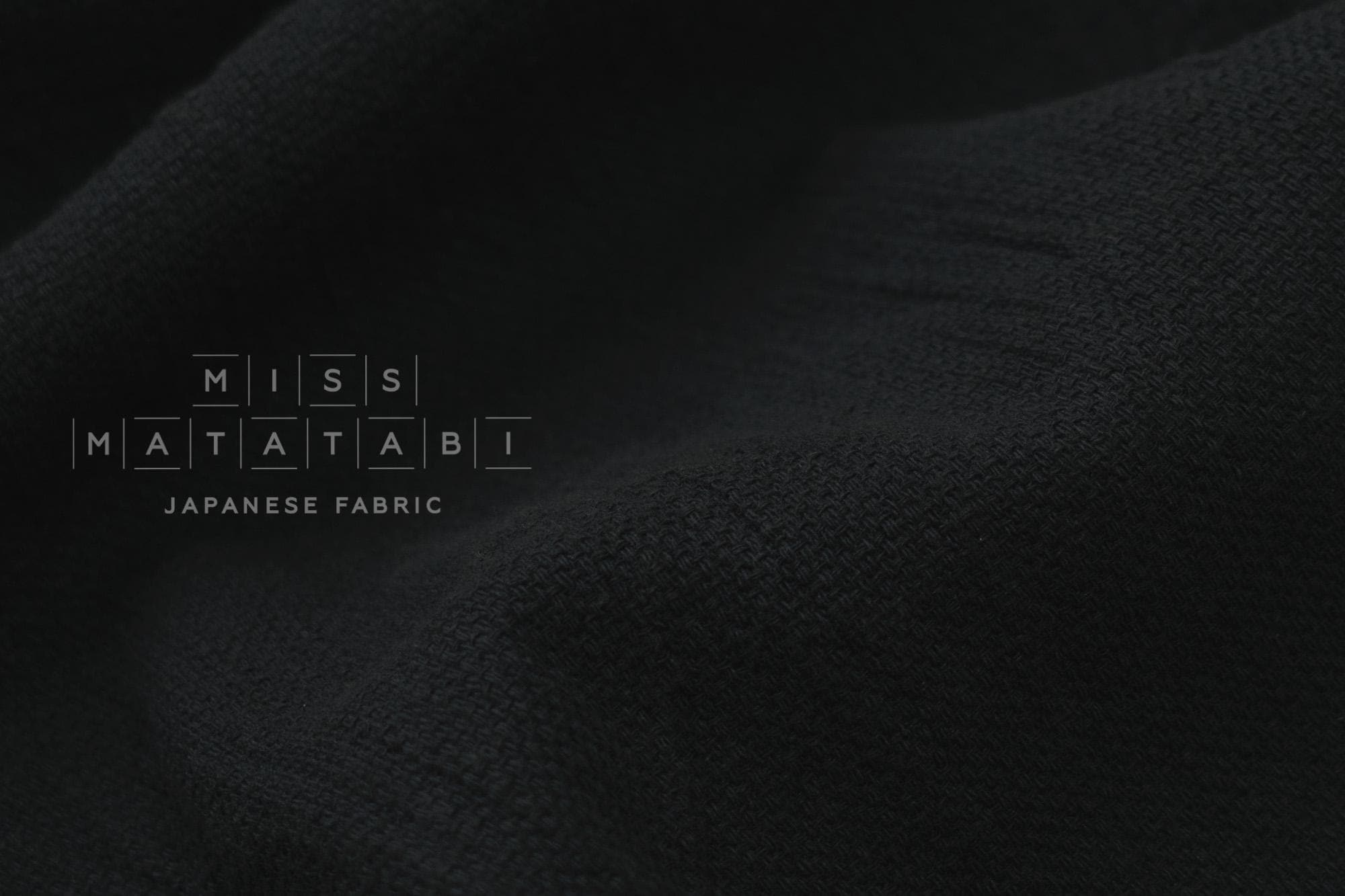 DEADSTOCK Japanese Fabric Shokunin Collection Yarn-dyed Kotohiradaki 34 Basket Weave - black - 50cm