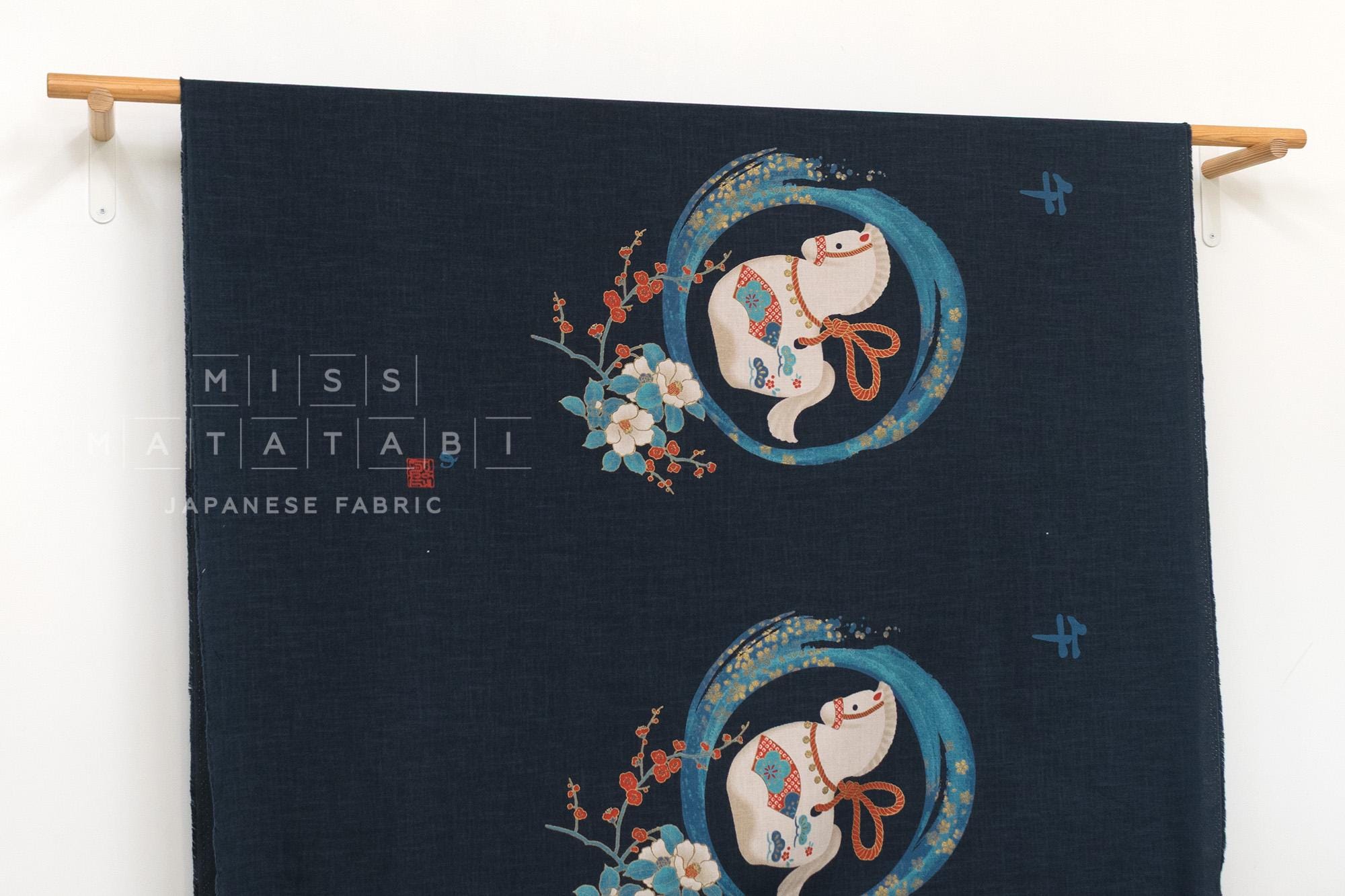 Shokunin Collection Hand-printed Japanese Fabric Panel Year of the Horse - 50cm