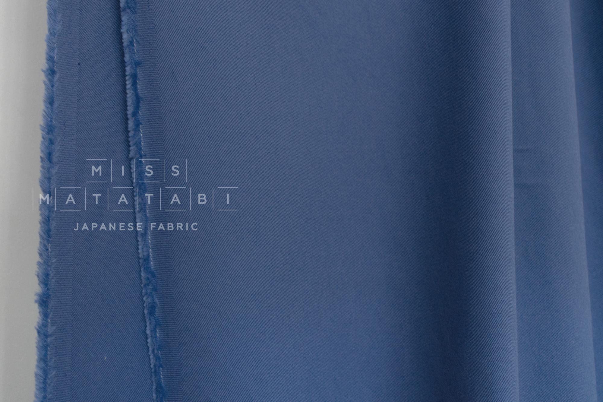 DEADSTOCK Japanese Fabric Rayon Blend Twill - blue - 50cm
