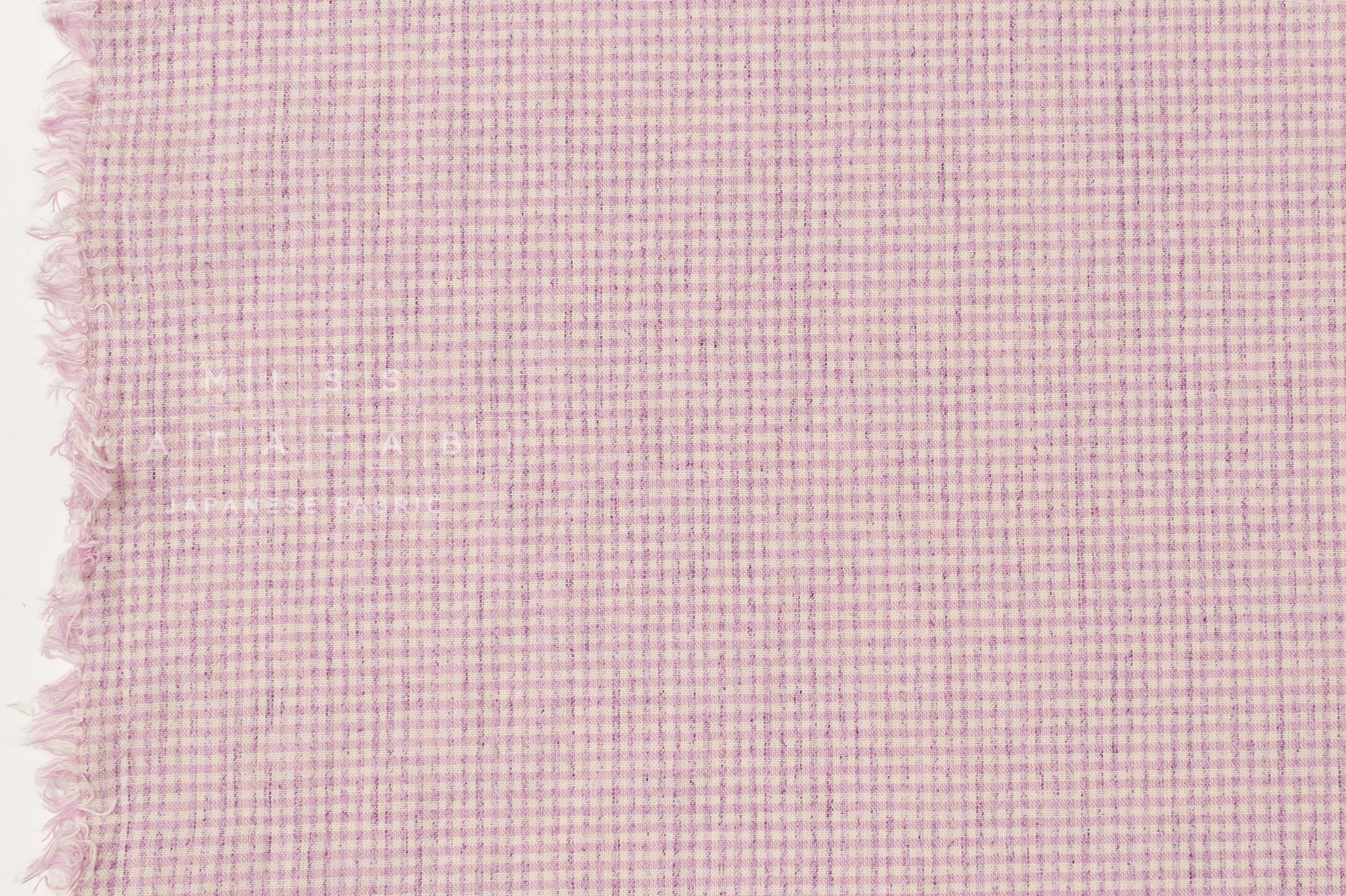DEADSTOCK Japanese Fabric Yarn Dyed Tiny Gingham - lilac - 50cm