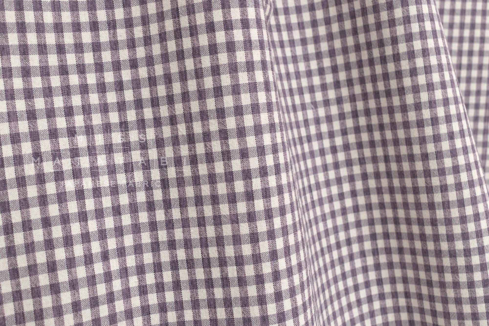 DEADSTOCK Japanese Fabric Yarn Dyed Gingham - purple - 50cm