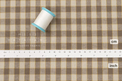 DEADSTOCK Japanese Fabric Yarn Dyed Check - brown - 50cm