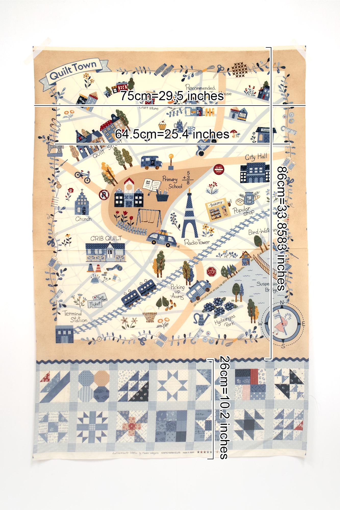Japanese Fabric American Country Quilt Town - panel