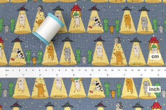 Japanese Fabric Alien Abduction Disco Cats - B - 50cm