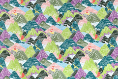 Japanese Fabric Misty Mountains - B - 50cm