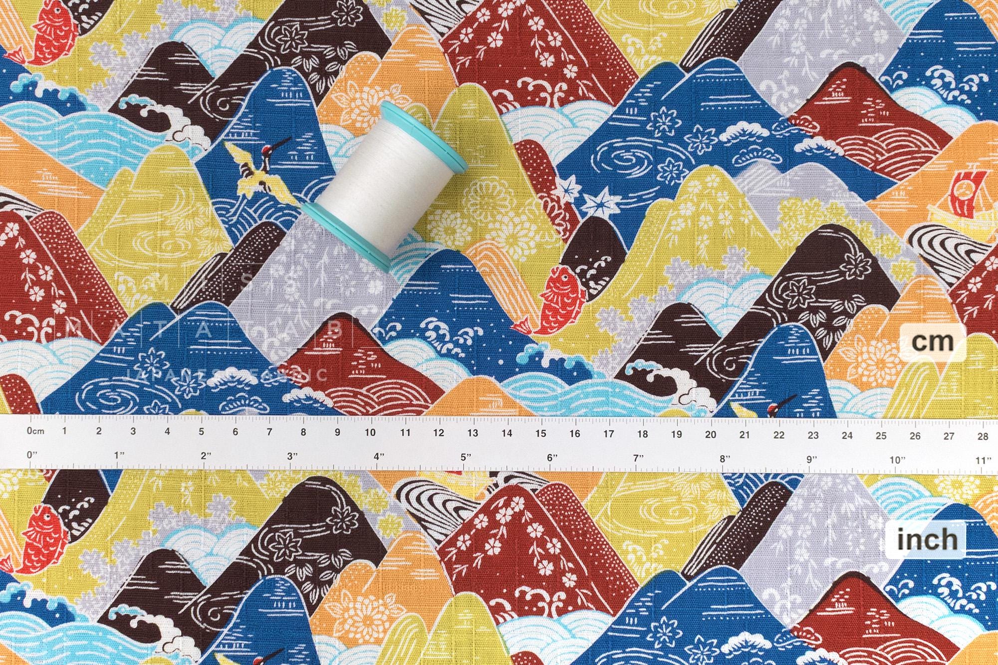 Japanese Fabric Misty Mountains - C - 50cm