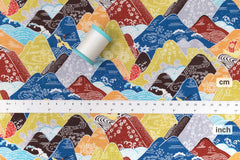 Japanese Fabric Misty Mountains - C - 50cm