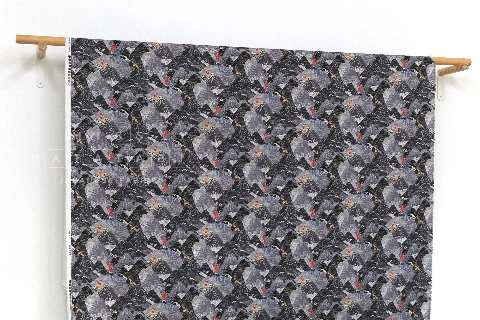 Japanese Fabric Misty Mountains - E - 50cm