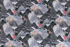 Japanese Fabric Misty Mountains - E - 50cm