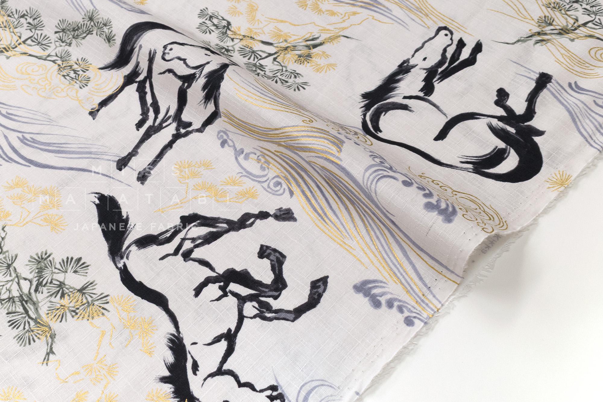 Japanese Fabric Year of the Horse - A - 50cm