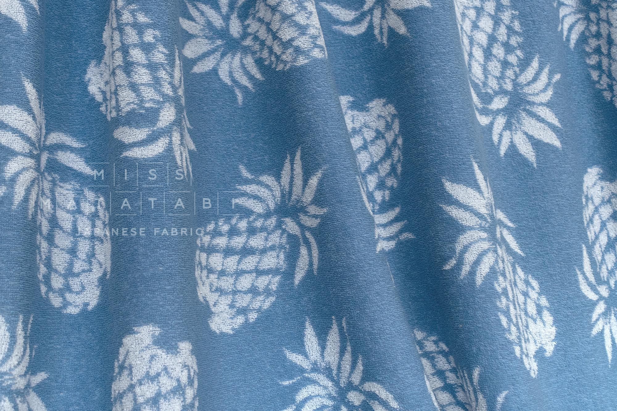 Japanese Fabric Jacquard Pile Terrycloth - blue - 50cm