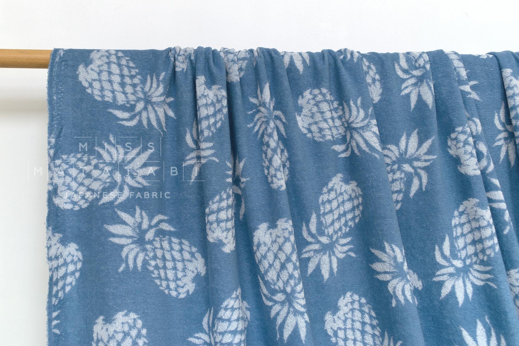 Japanese Fabric Jacquard Pile Terrycloth - blue - 50cm