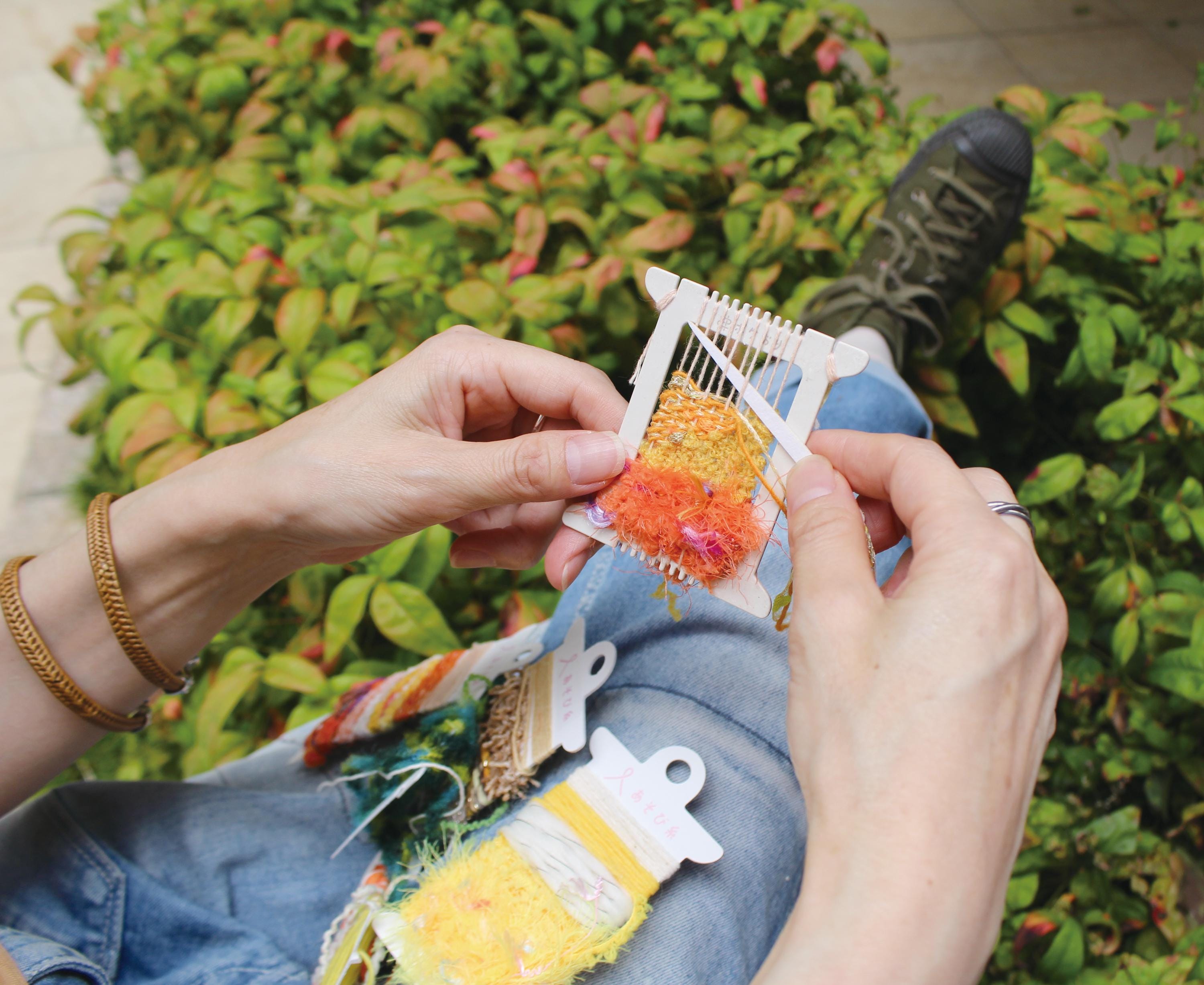 Japanese Pokeori Mini Loom Weaving Kit - yellow
