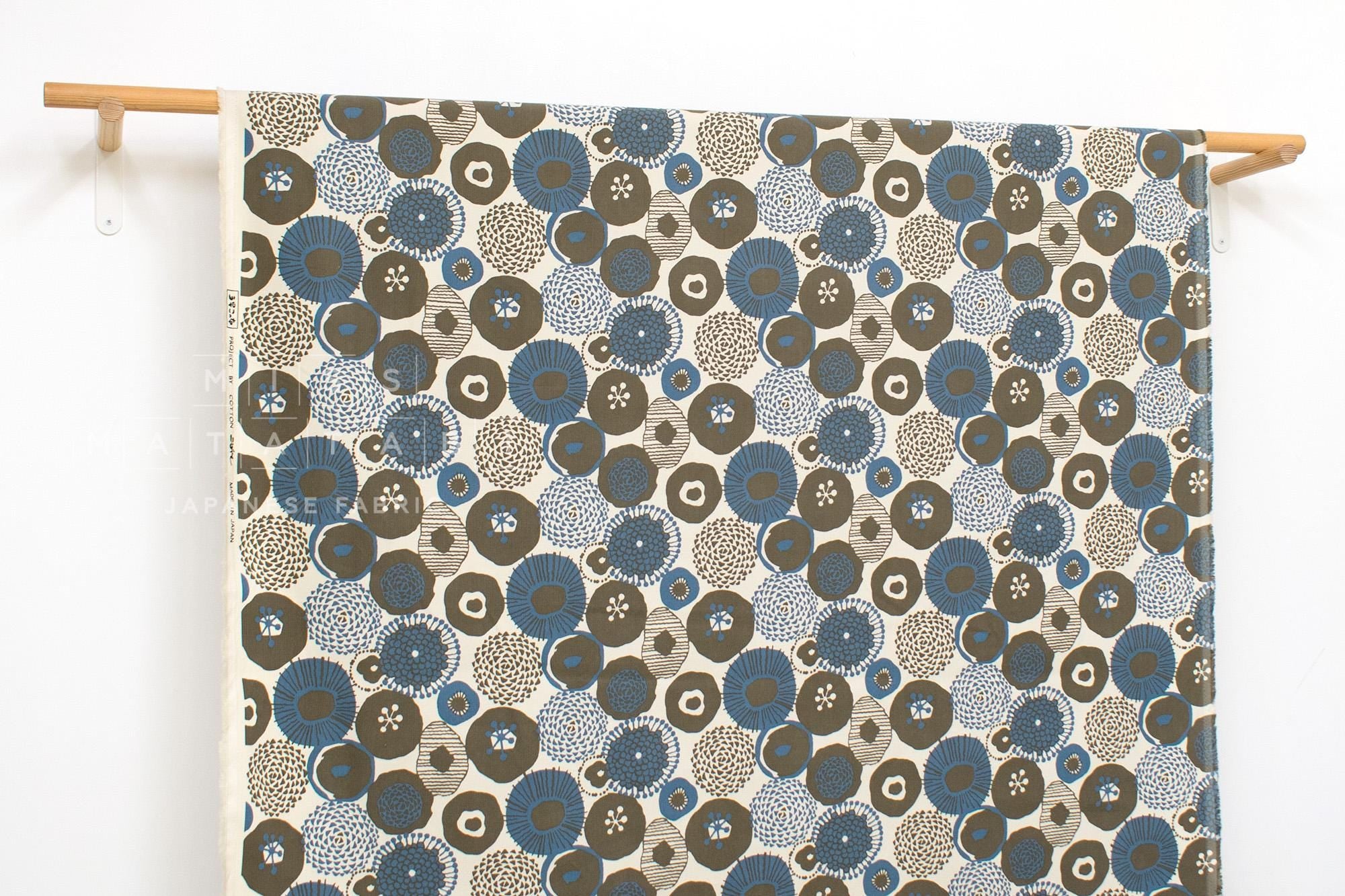 Japanese Fabric Corduroy Lotus - A - 50cm