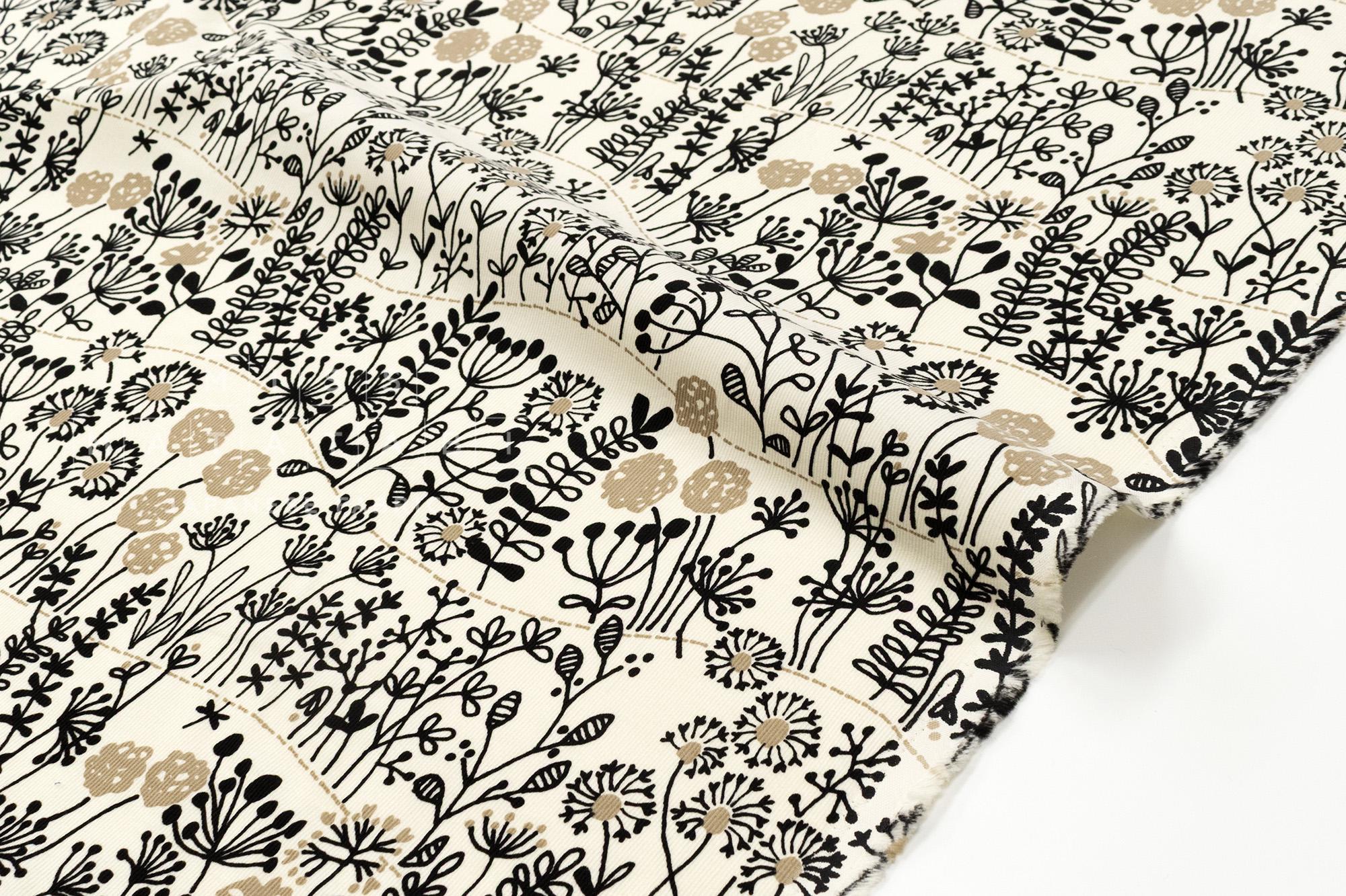 Japanese Fabric Corduroy Zasso Hana - A - 50cm