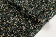 Japanese Fabric Ripple Corduroy Ditsy - black, green - 50cm