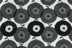 Japanese Fabric Yarn Dyed Woven Jacquard Maru Hana - black - 50cm