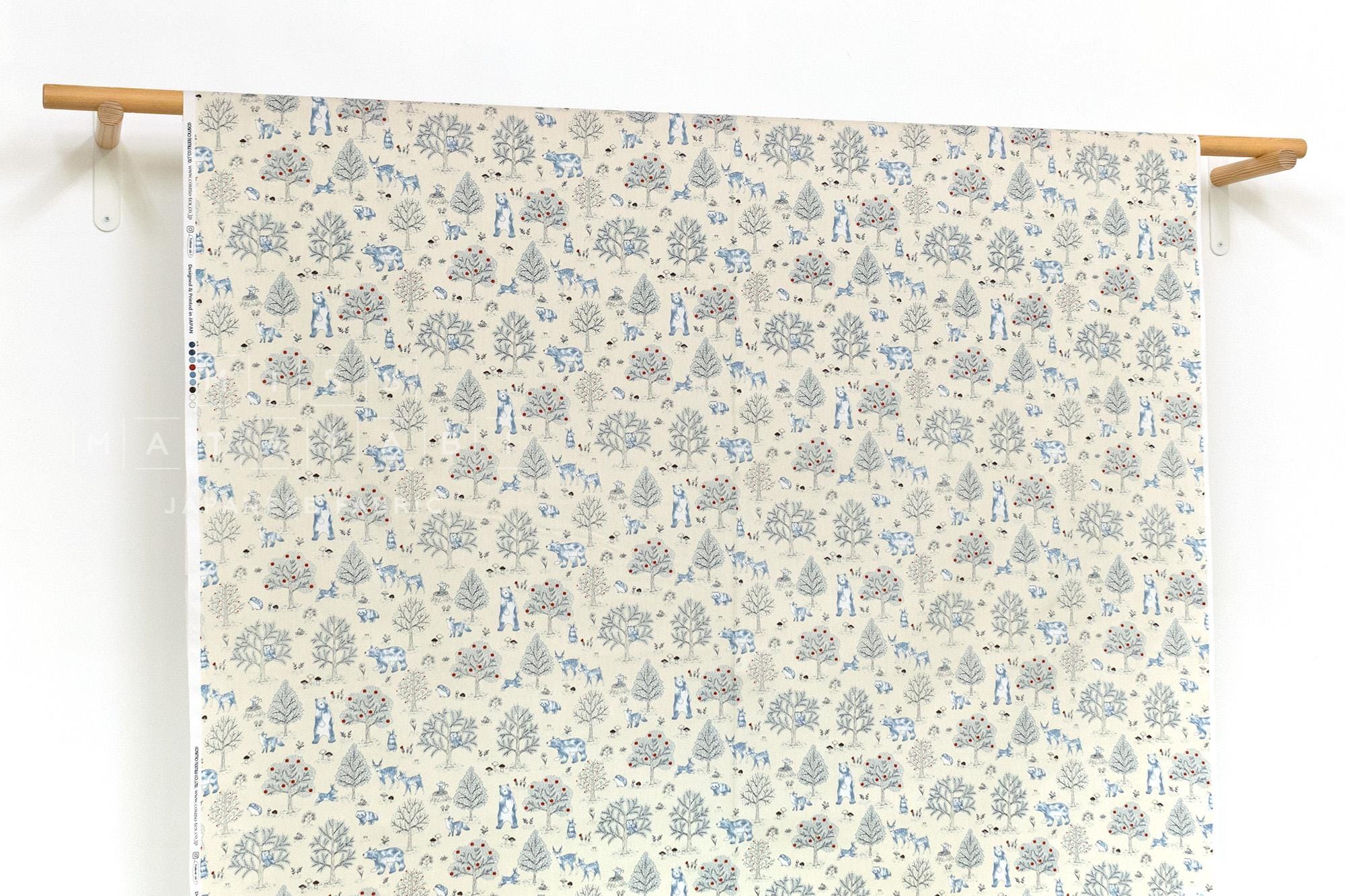 Japanese Fabric Not Scary Bear Forest - cream - 50cm