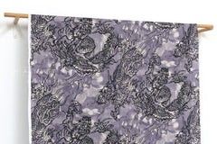 Japanese Fabric Watercolor Dragons - B - 50cm