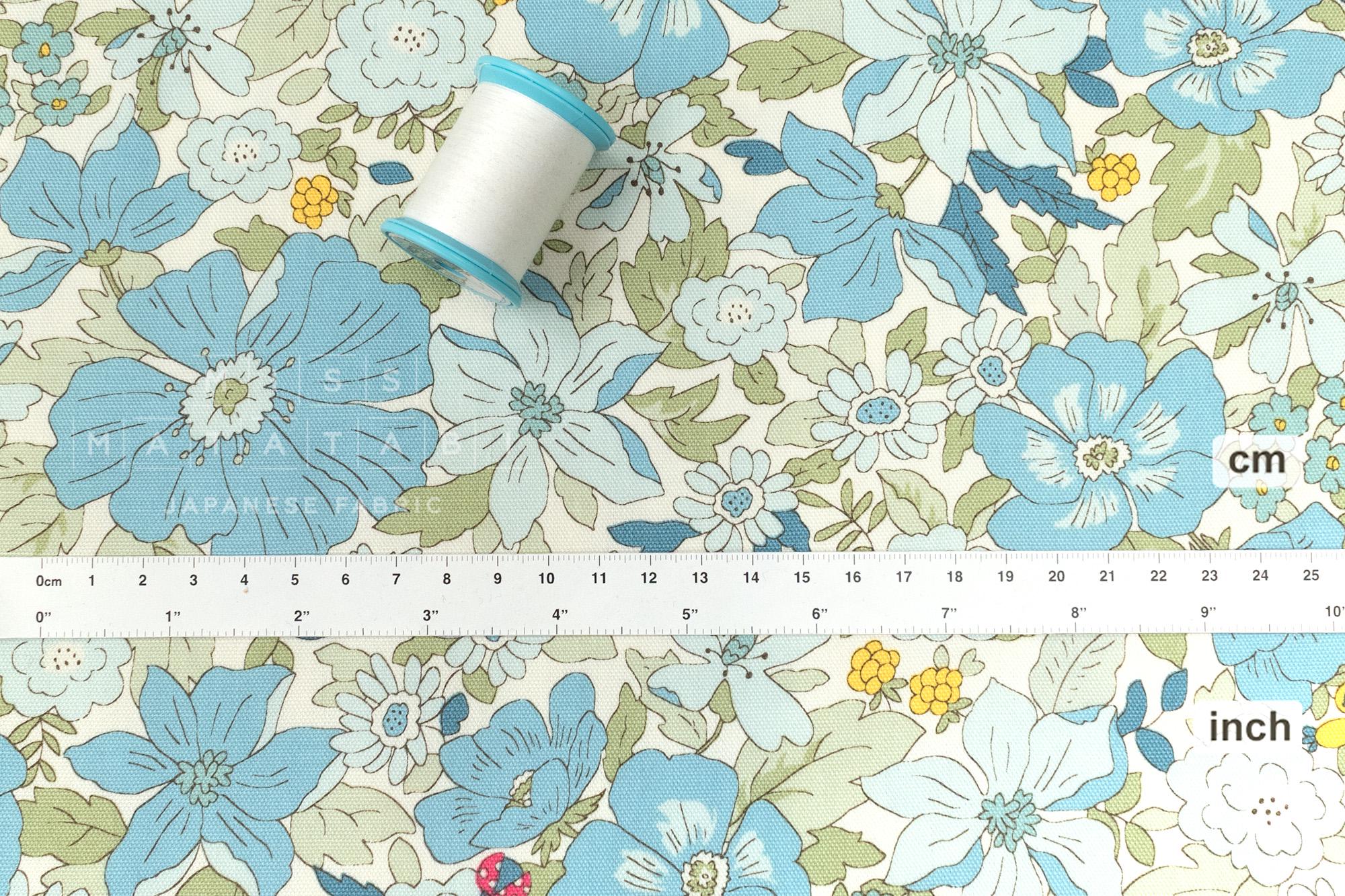 Japanese Fabric All the Flowers - blue - 50cm
